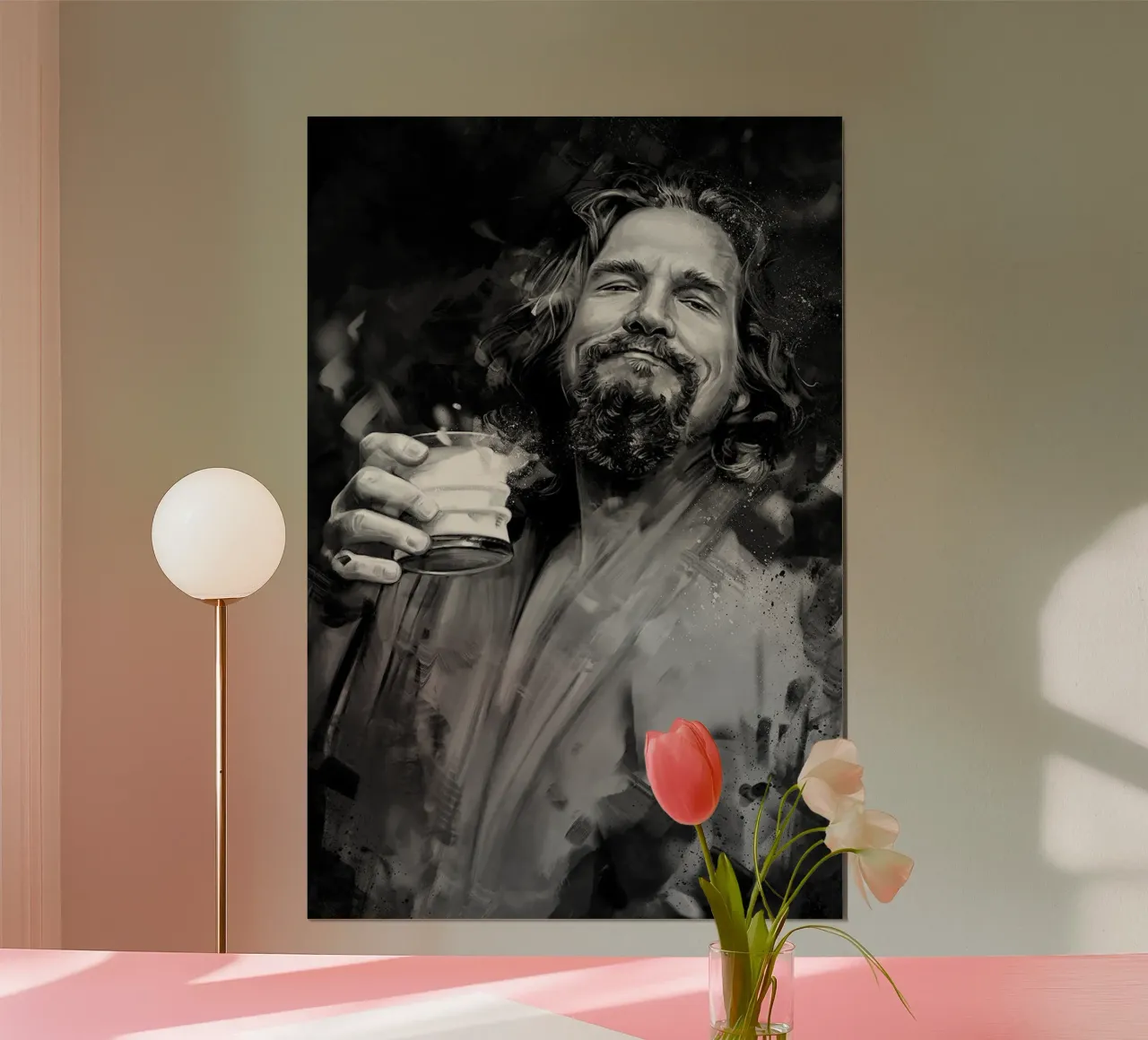 Il grande Lebowski, bianco e nero poster da Oscar Frazier