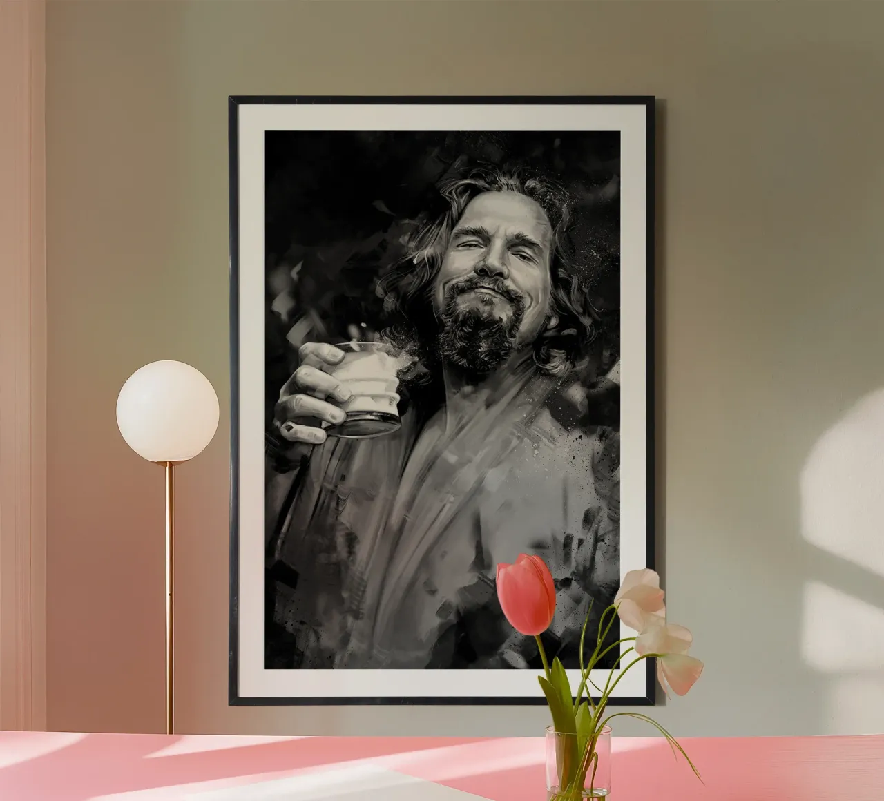 Il grande Lebowski, bianco e nero poster da Oscar Frazier