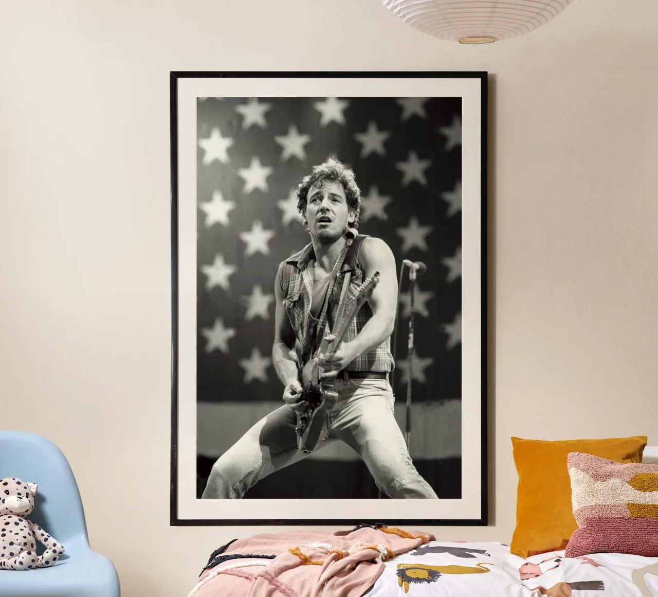 Bruce Springsteen - Born In The USA Tour 1985 poster con telaio in alluminio da isabellart