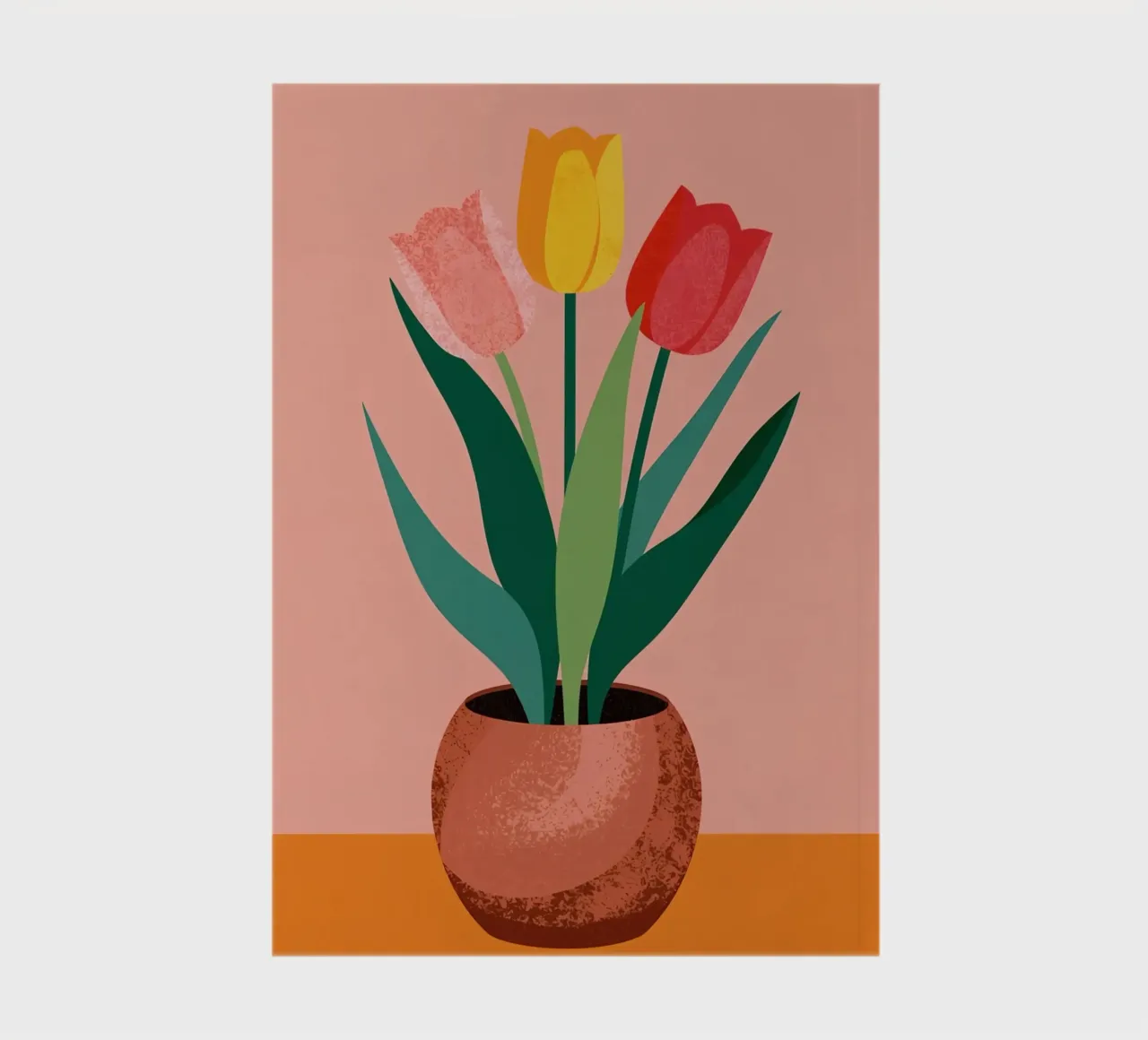 Three Tulips in Pot on Table notebook by DesignDoodle