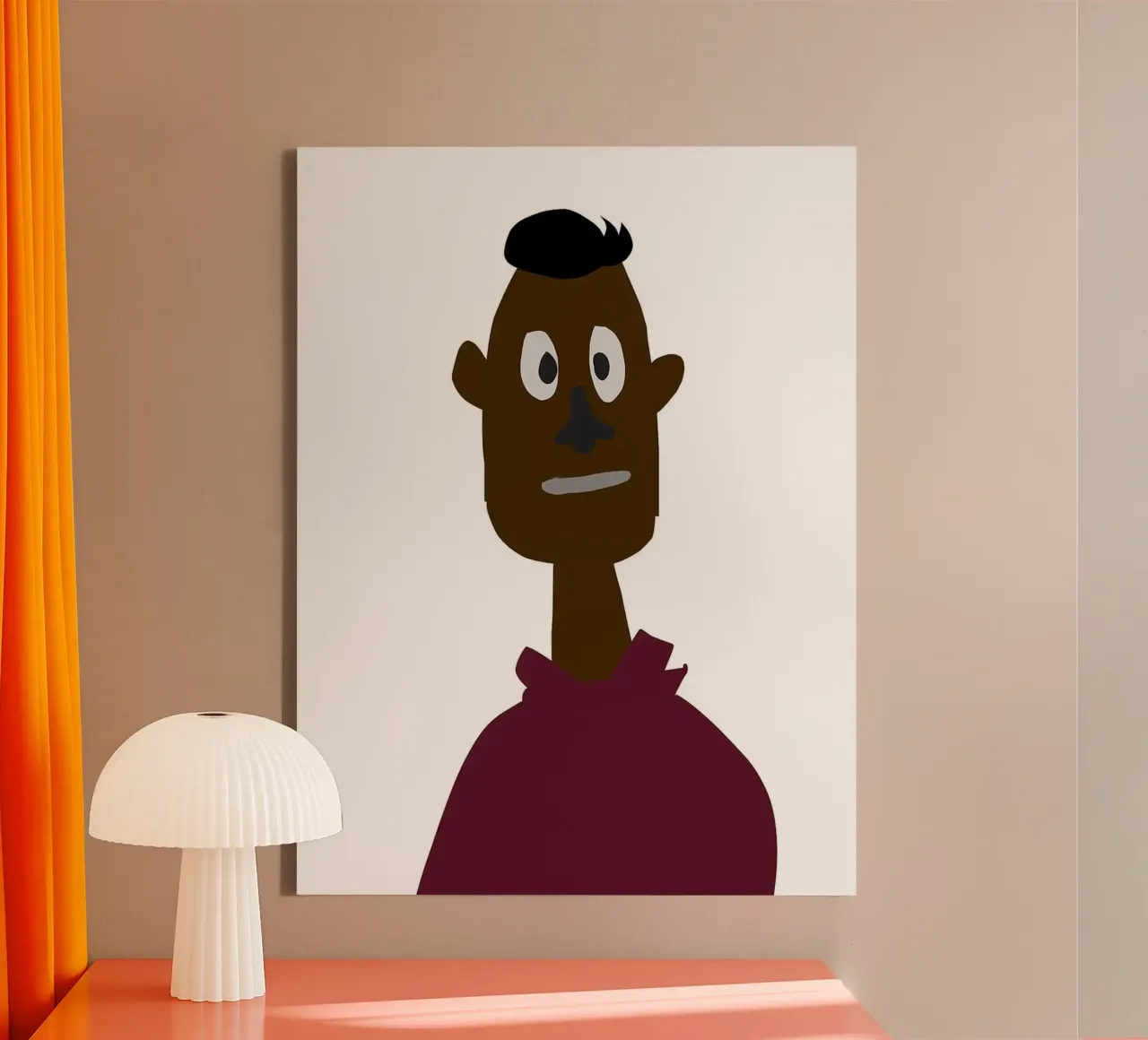 Cartoon Portrait of a Man canvas with Floater frame by Amelia Roy