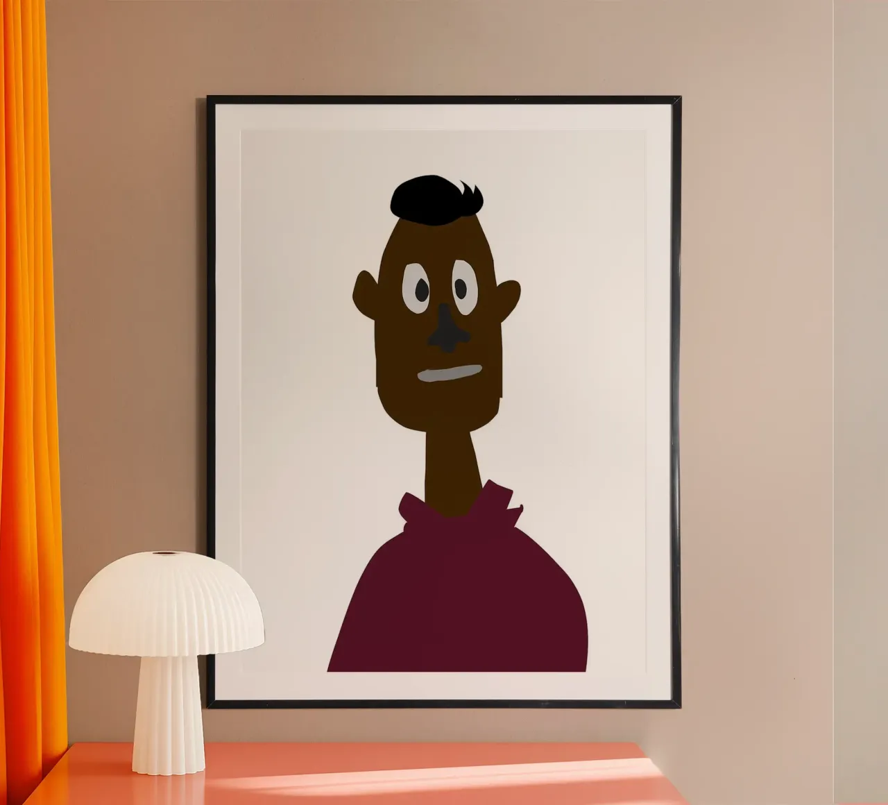 Ritratto di uomo a fumetti poster da Amelia Roy