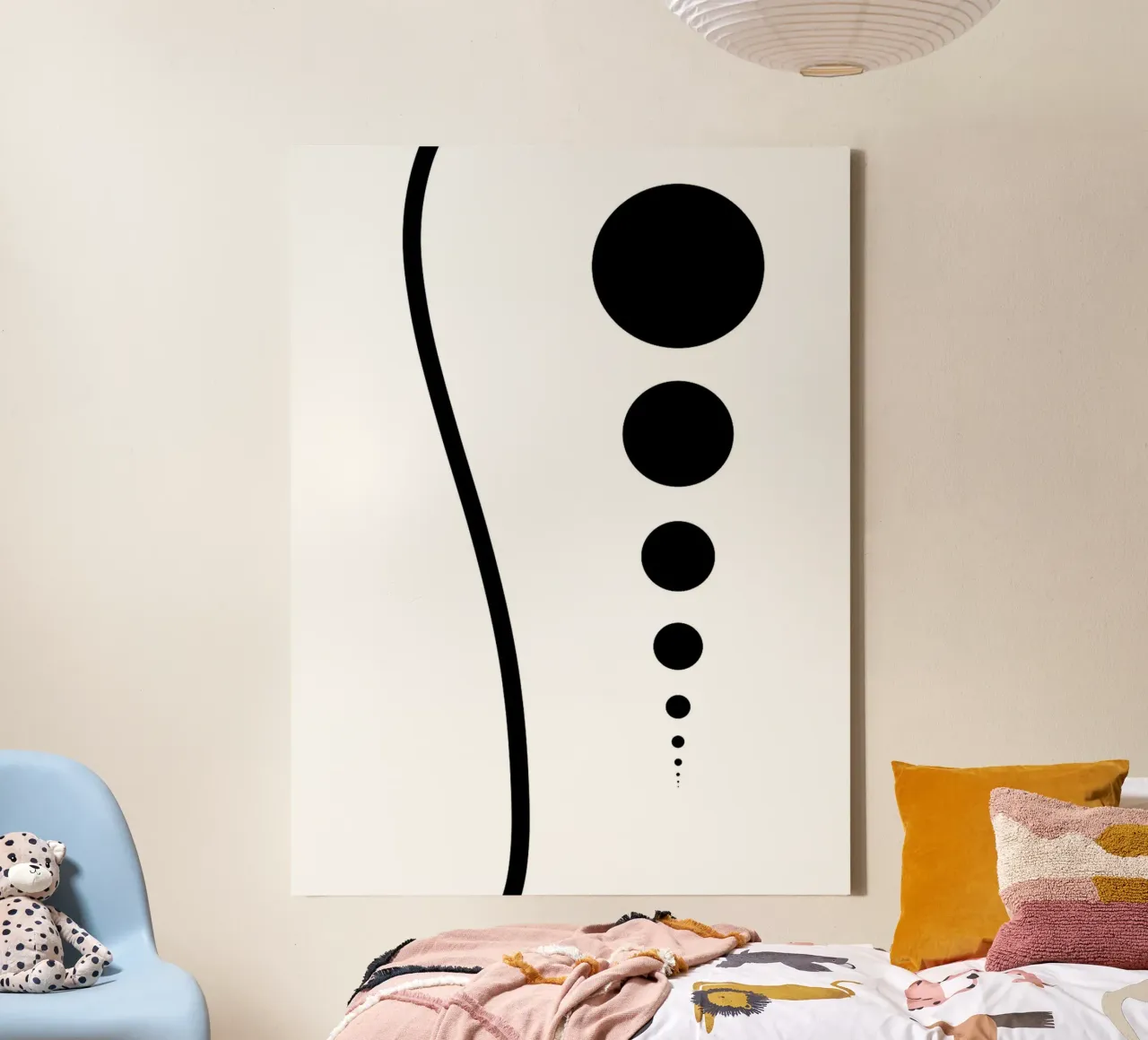 Minimalist Black and White Design canvas with Floater frame by Amelia Roy