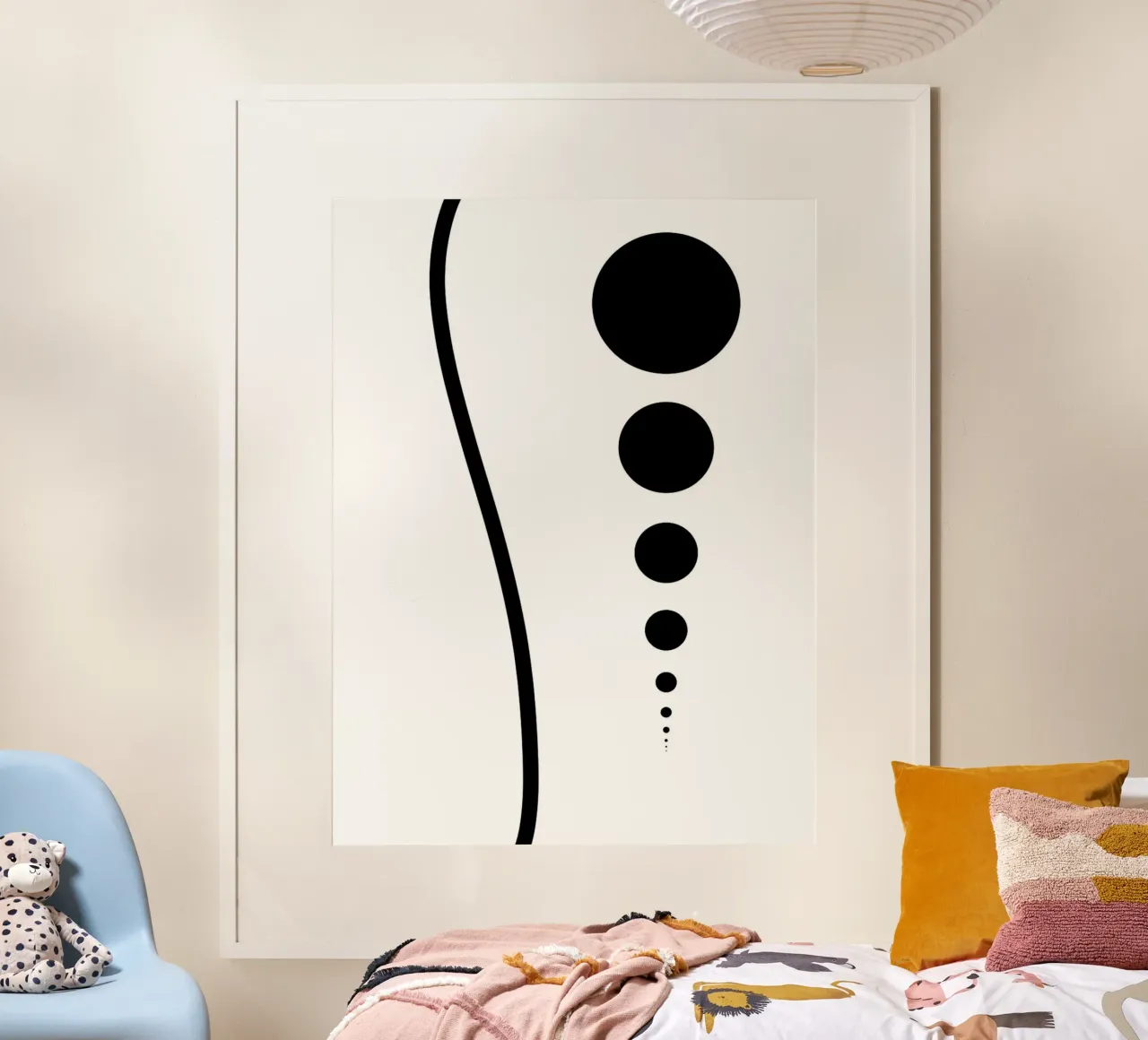 Design minimalista in bianco e nero poster con telaio in alluminio da Amelia Roy