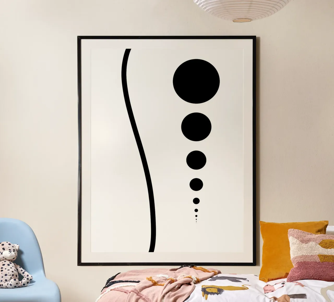 Design minimalista in bianco e nero poster con telaio in alluminio da Amelia Roy