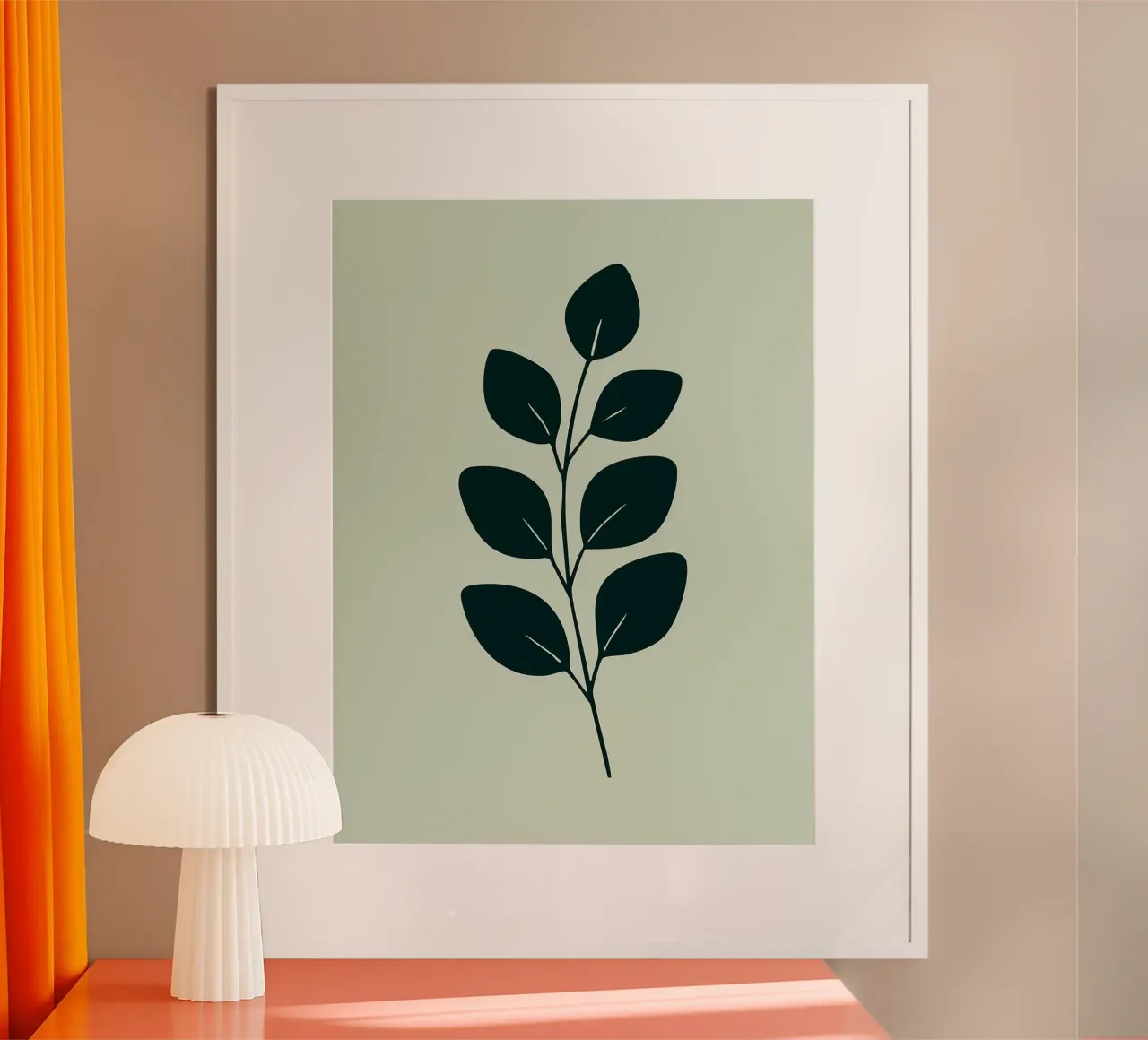 Arte della foglia verde scuro poster con telaio in alluminio da Amelia Roy