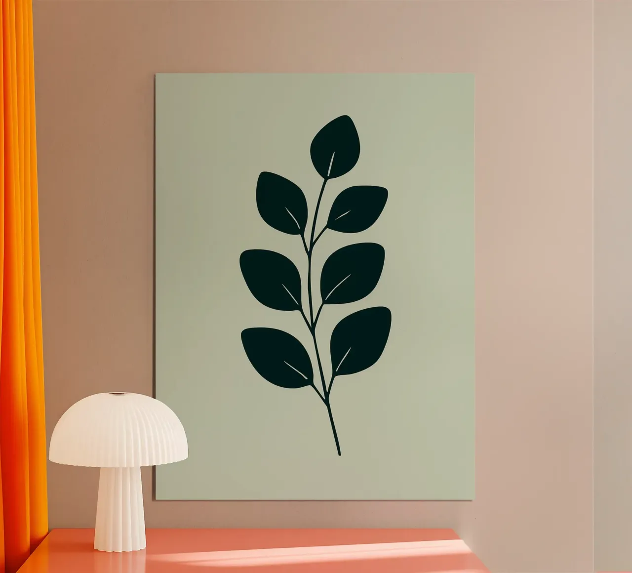 Arte della foglia verde scuro poster con telaio in alluminio da Amelia Roy