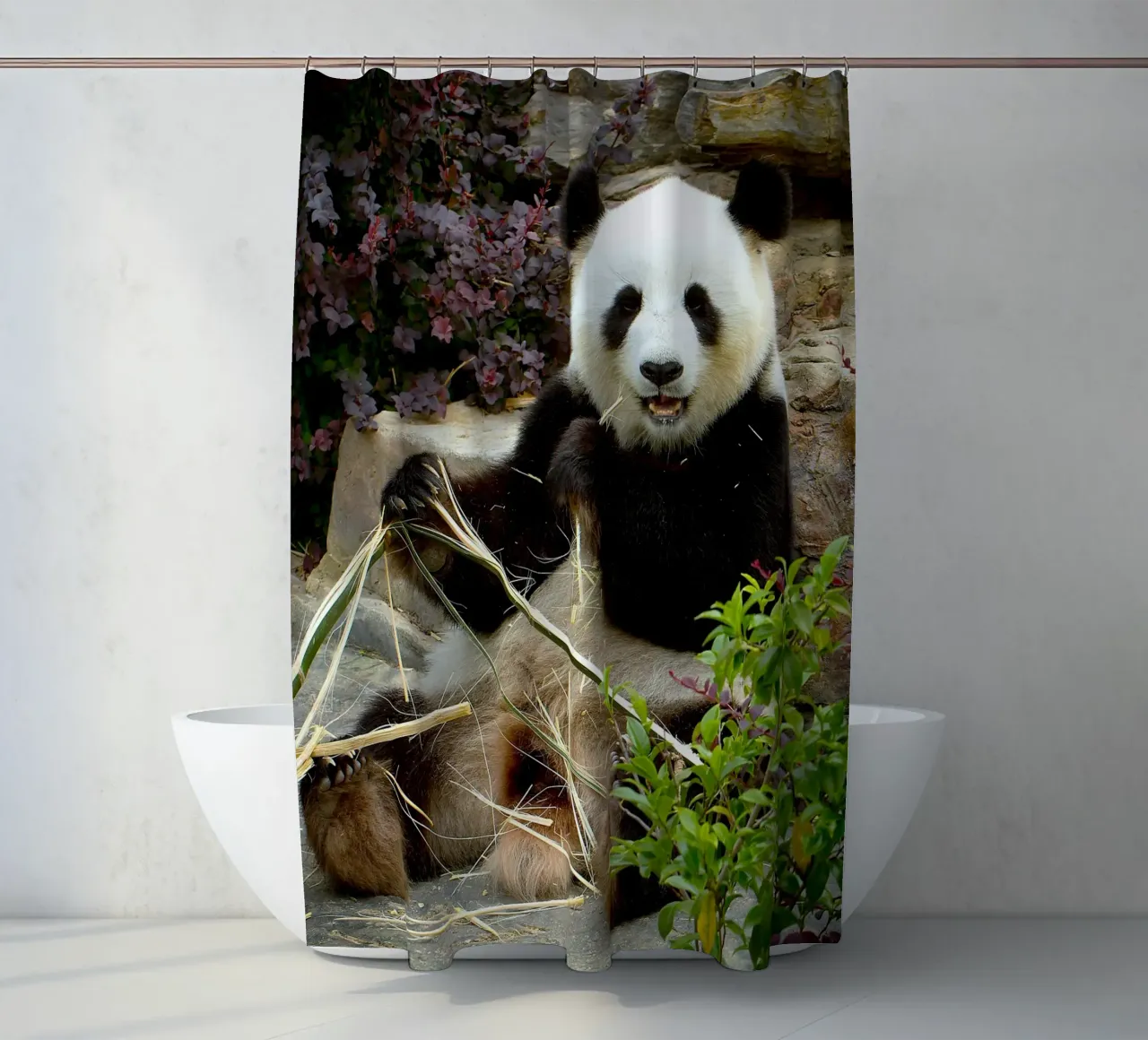 Panda's Zoet Feest douchegordijn van Nature's Palette