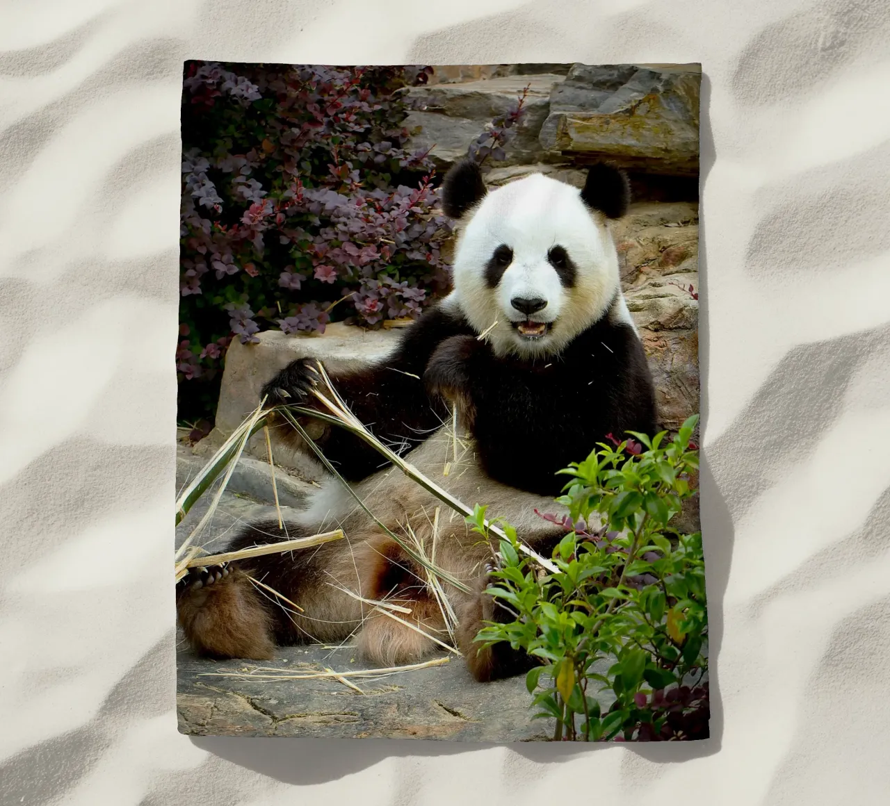 Panda's Zoet Feest strandhanddoek van Nature's Palette