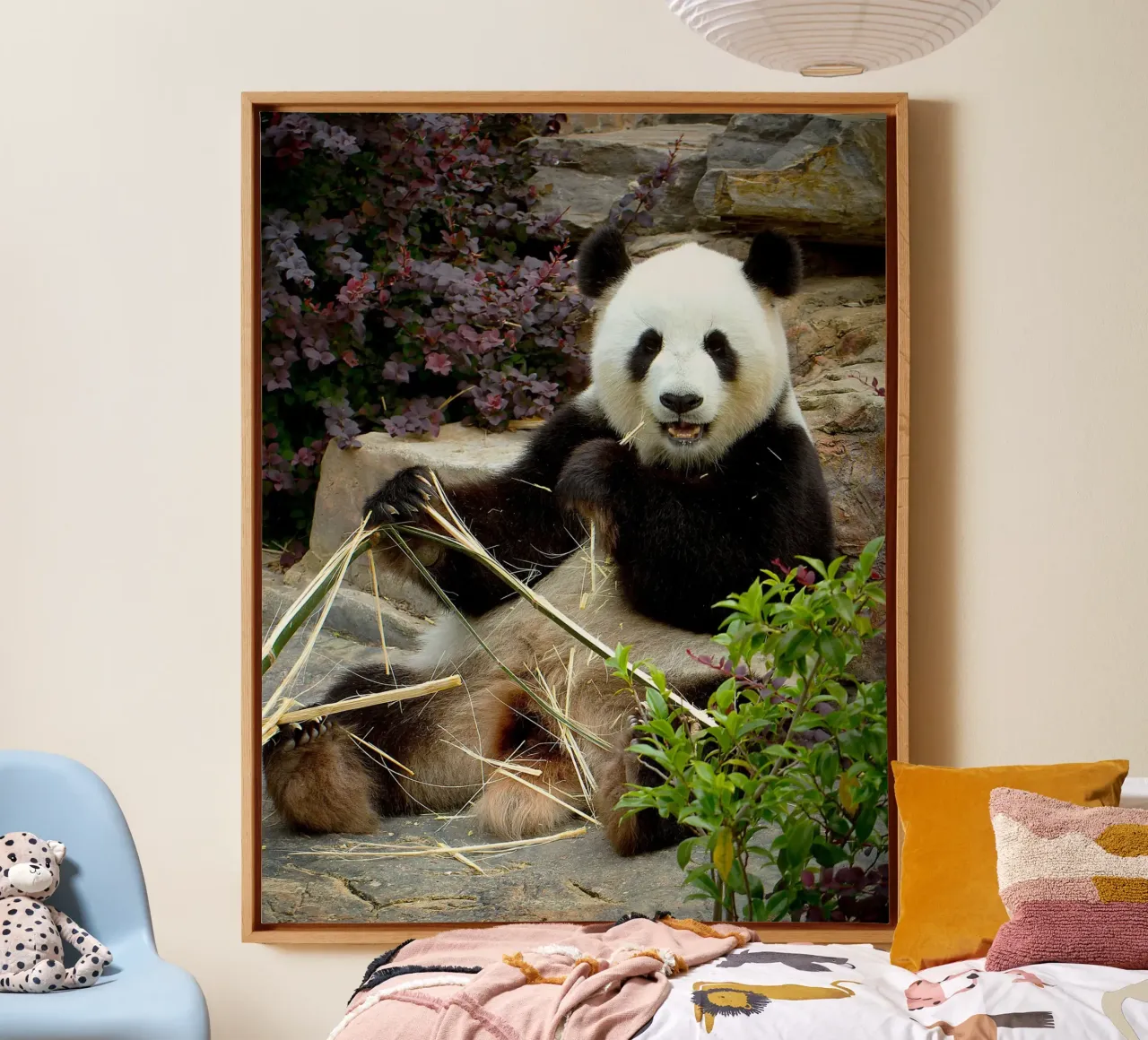 Panda's Zoet Feest canvas met Baklijst van Nature's Palette