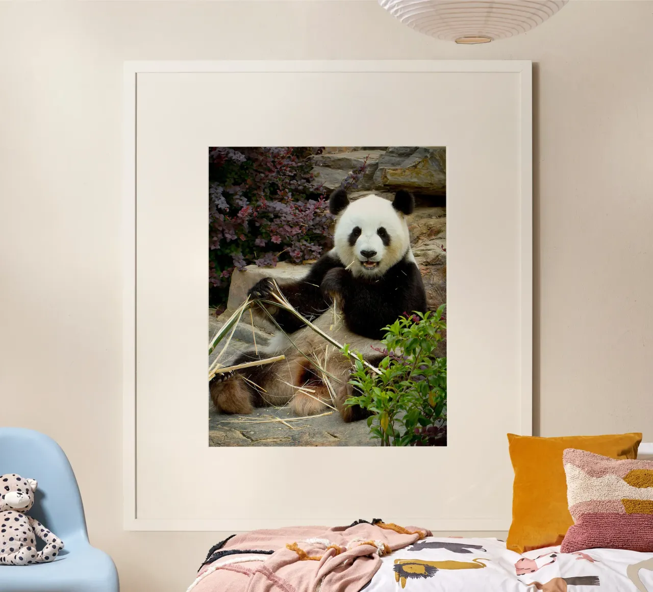 Pandas süßes Festmahl Poster von Nature's Palette