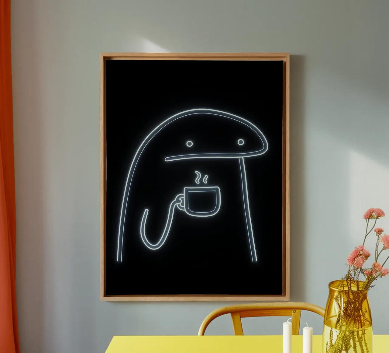 Florkofcows Caffè Neon tela con Cornice a cassetta da William Taylor