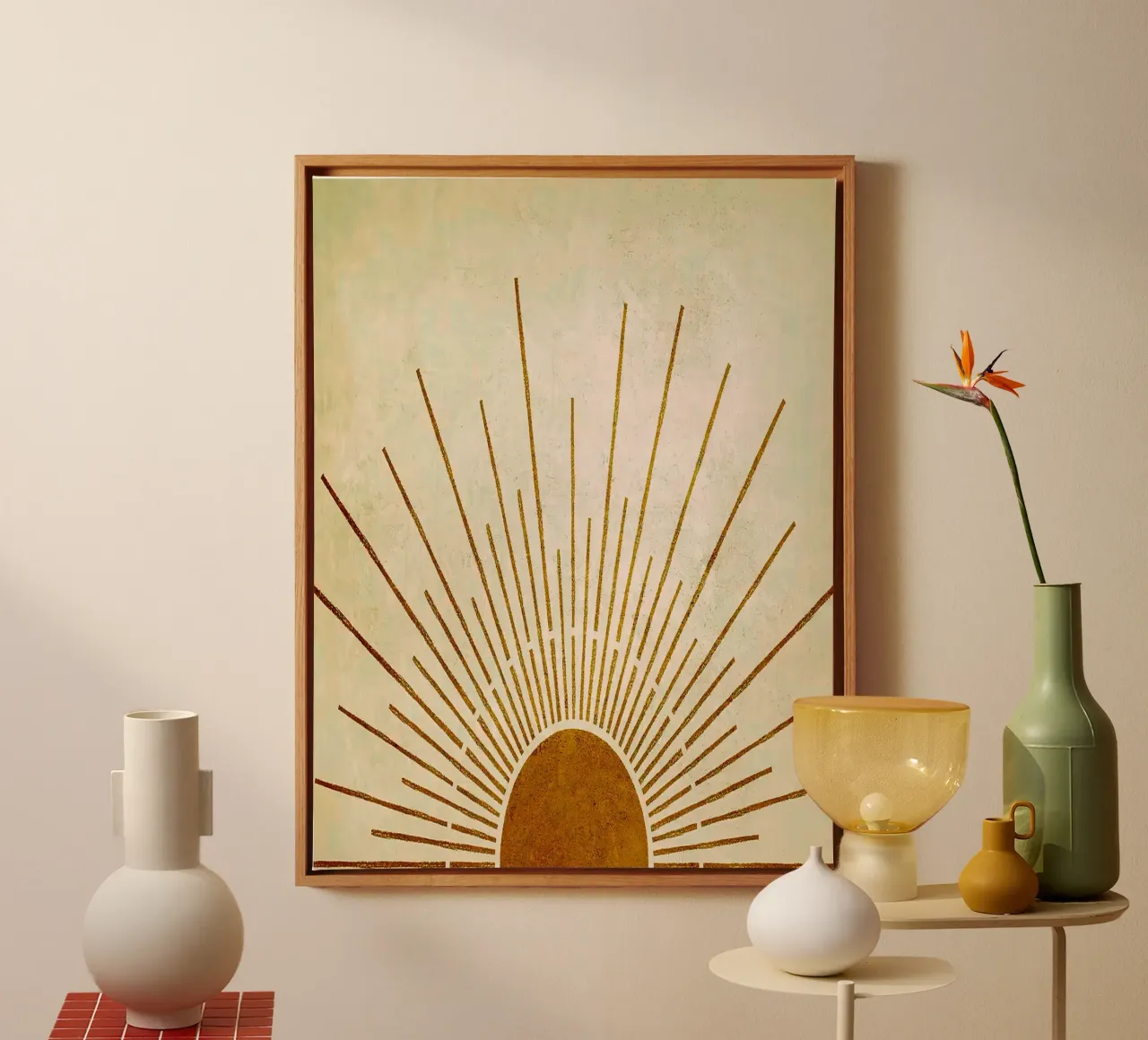 Boho Giallo Sole n. 5 tela con Cornice a cassetta da William Taylor
