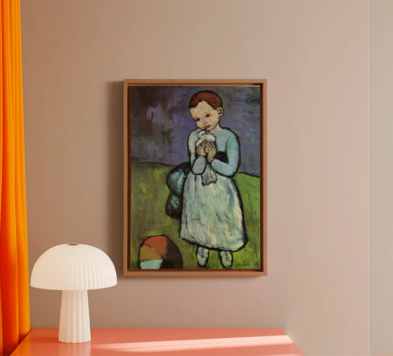Child with a Dove by Picasso canvas with Floater frame by mikesalimba