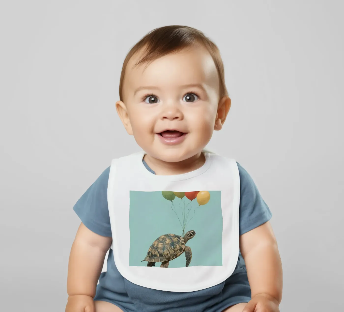 Flying Turtle baby bib by DesignDoodle