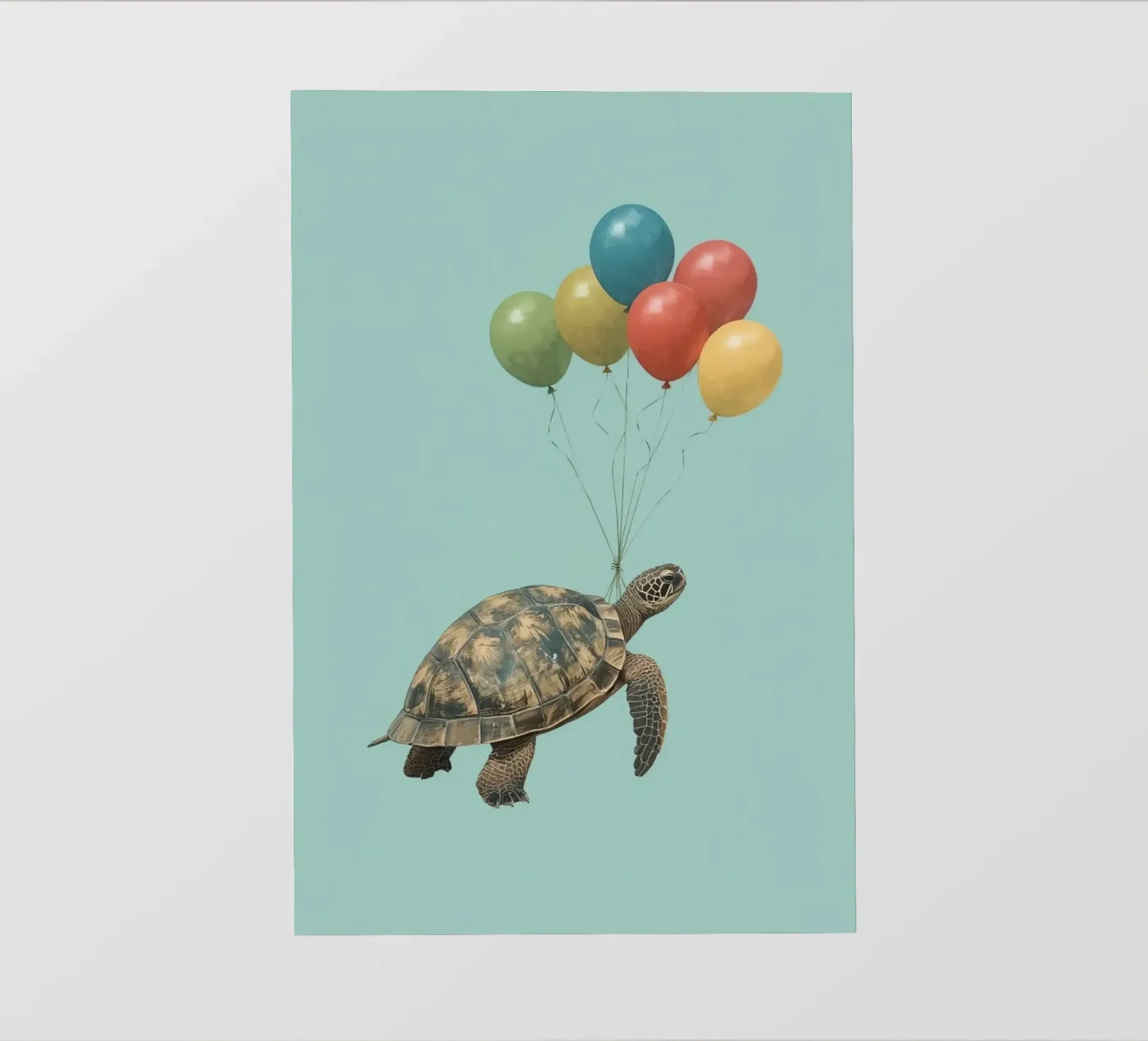 Flying Turtle fotobehang van DesignDoodle