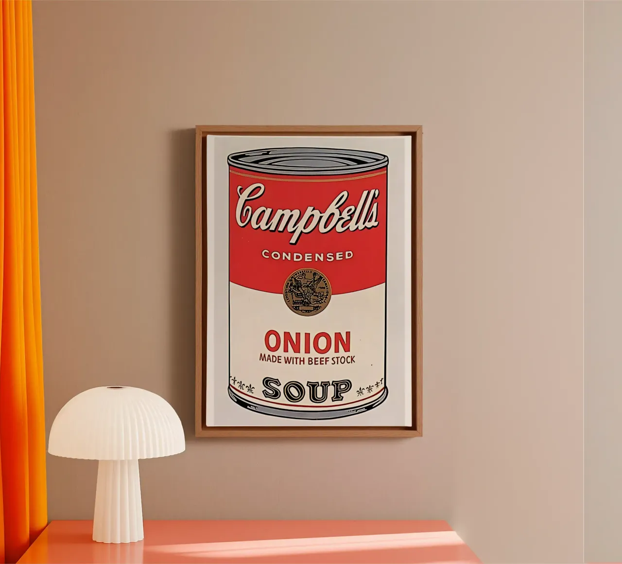 Campbell's Soup Can (onion) by Warhol canvas with Floater frame by mikesalimba