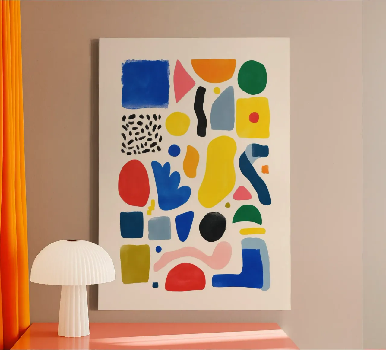 Happy Shapes tela con Cornice a cassetta da Kiara