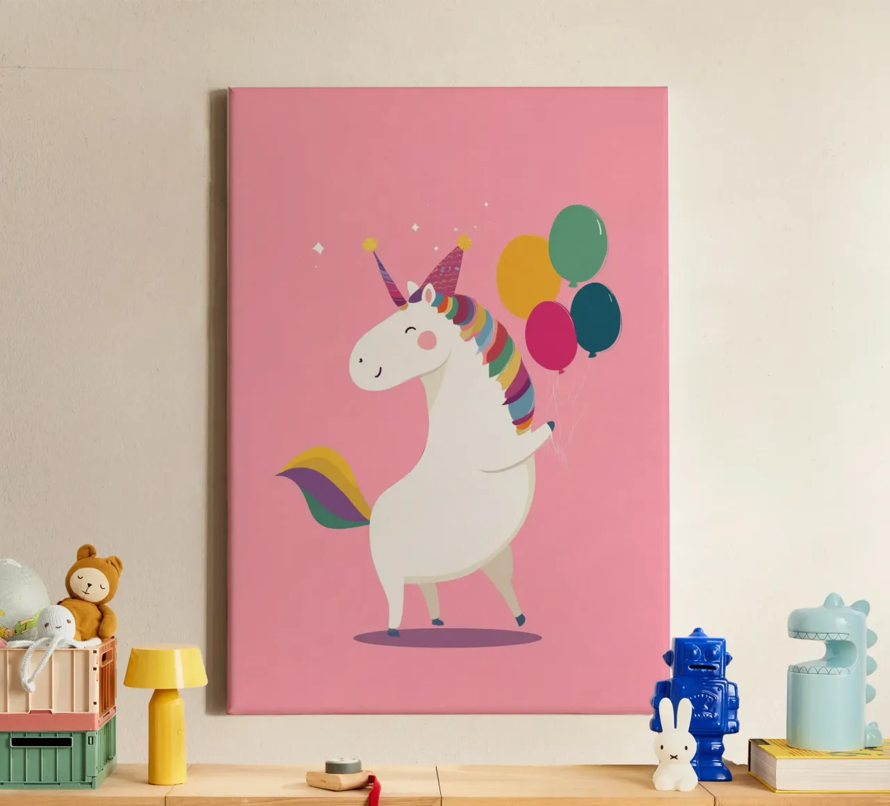 Happy Unicorn Day tela con Cornice a cassetta da Kiara