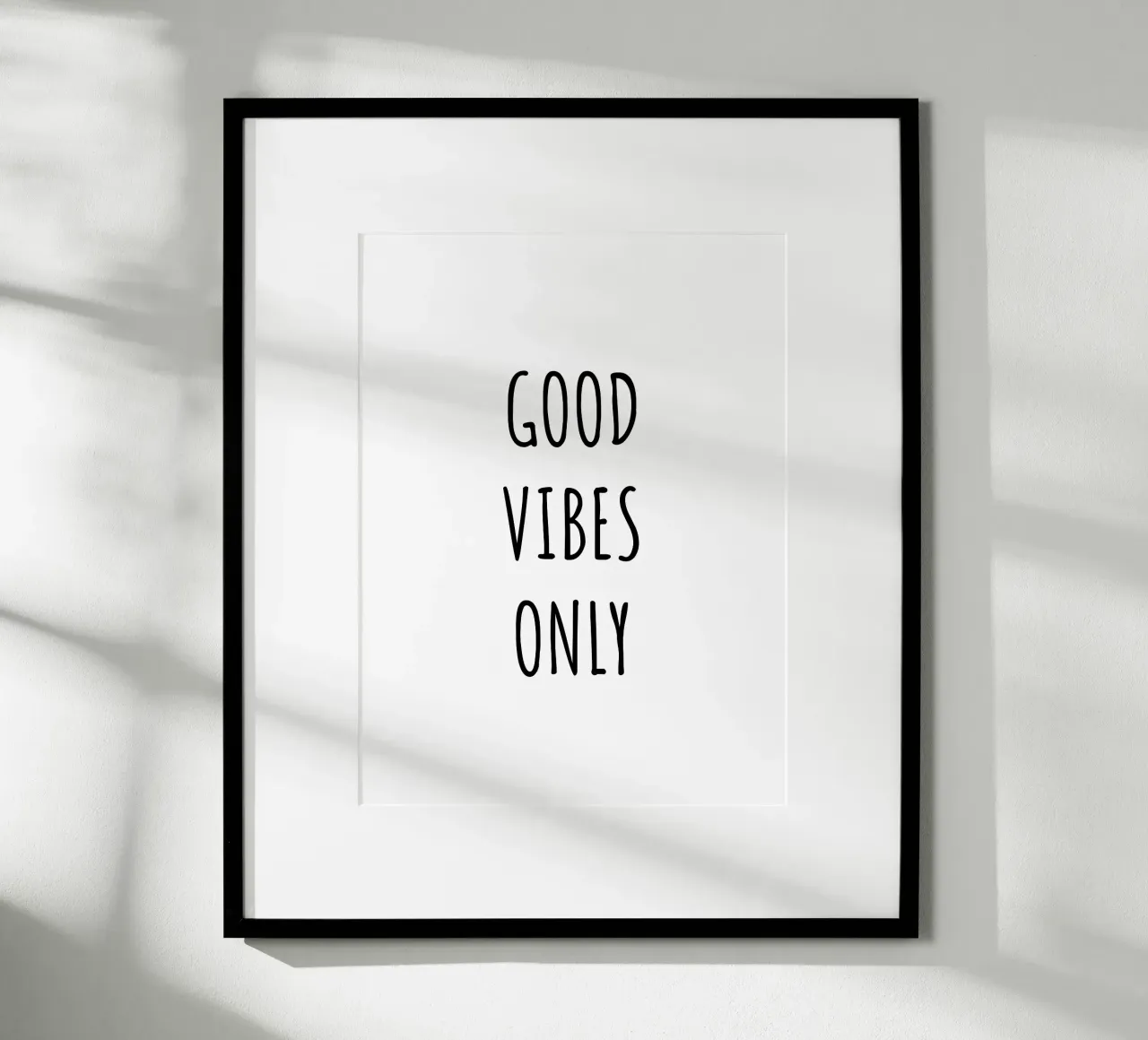 Good vibes only poster con telaio in alluminio da RB-Quotes