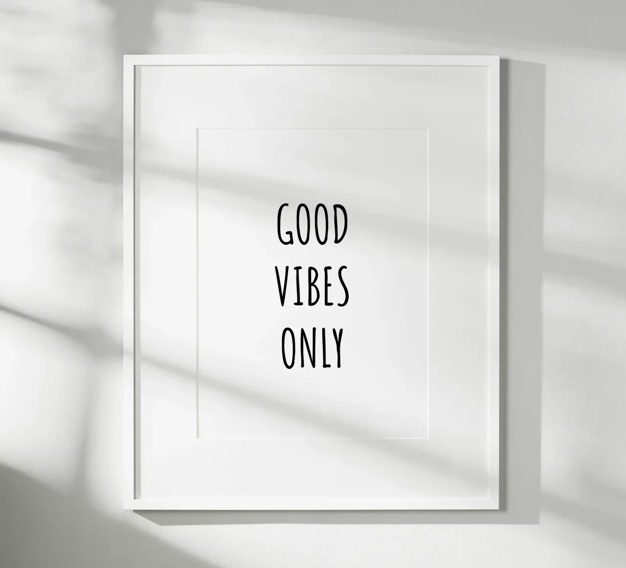 Good vibes only poster con telaio in alluminio da RB-Quotes