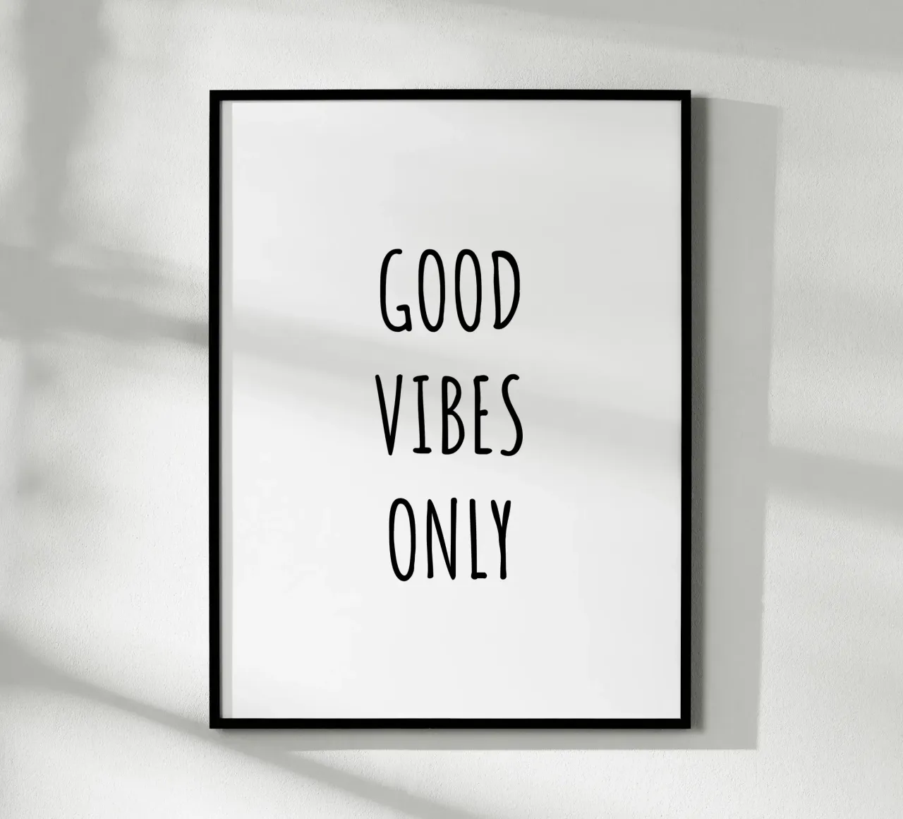 Good vibes only poster con telaio in alluminio da RB-Quotes