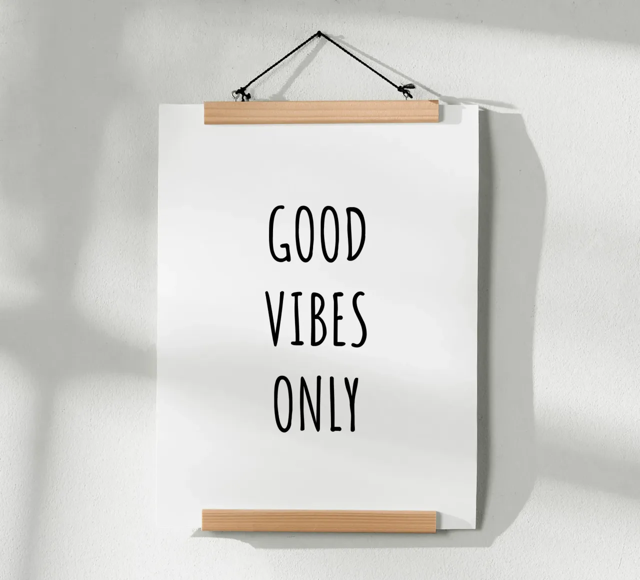 Good vibes only poster con telaio in alluminio da RB-Quotes
