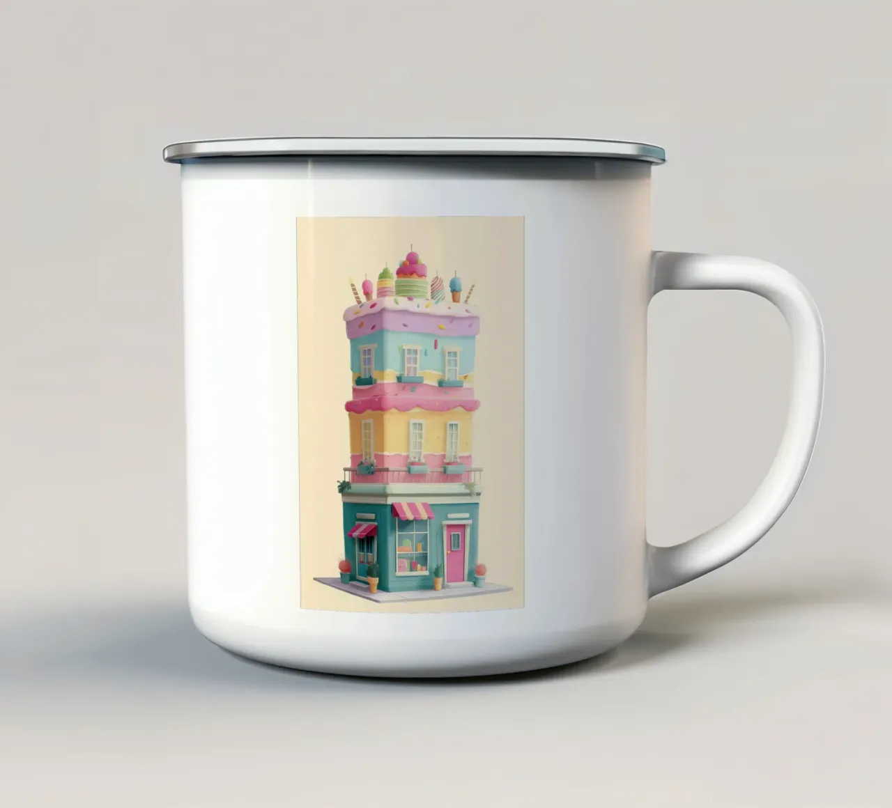 Ice Cream Dreamhouse tazza in smalto da Kiara