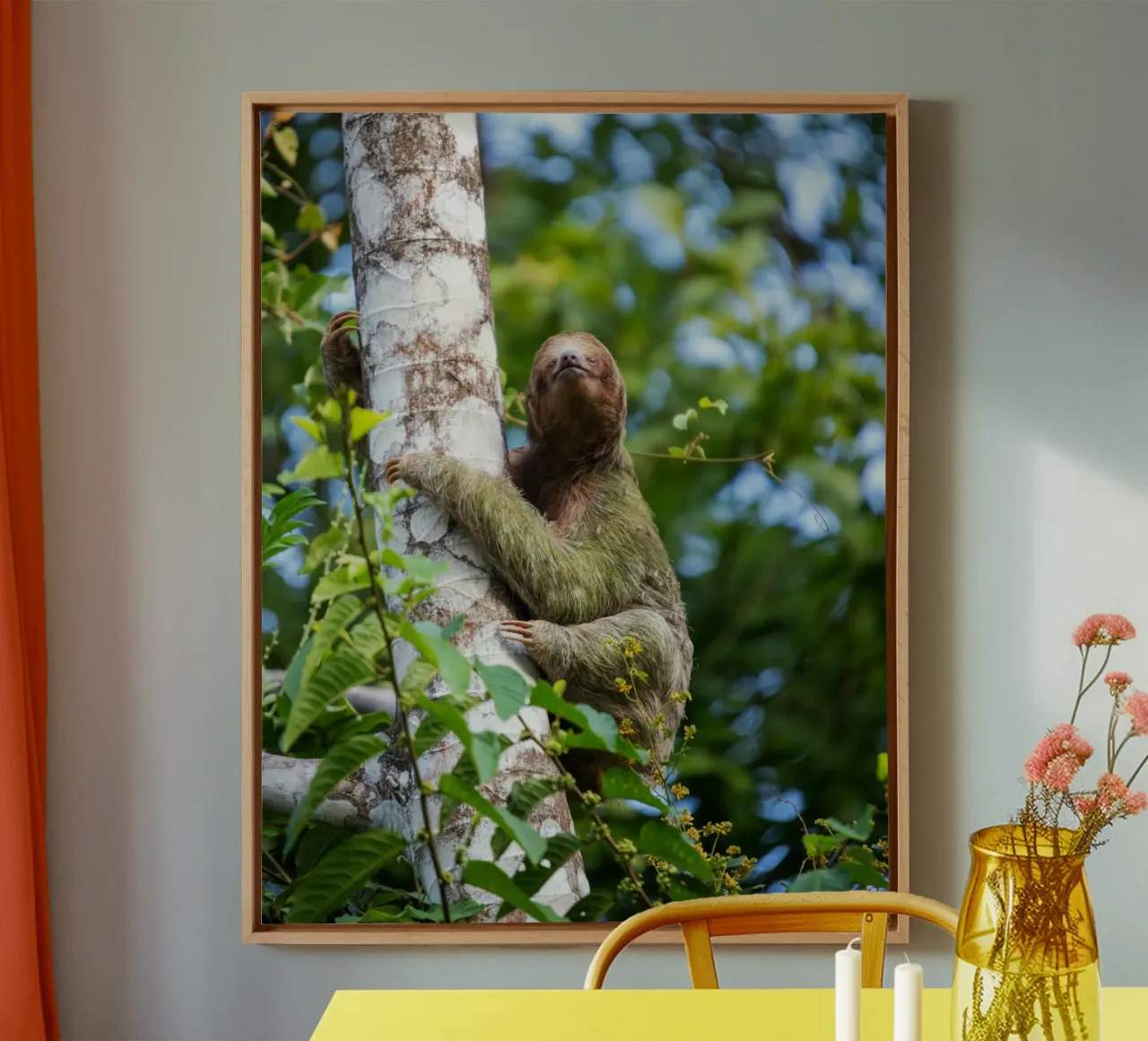 Luie omhelzing canvas met Baklijst van Nature's Palette