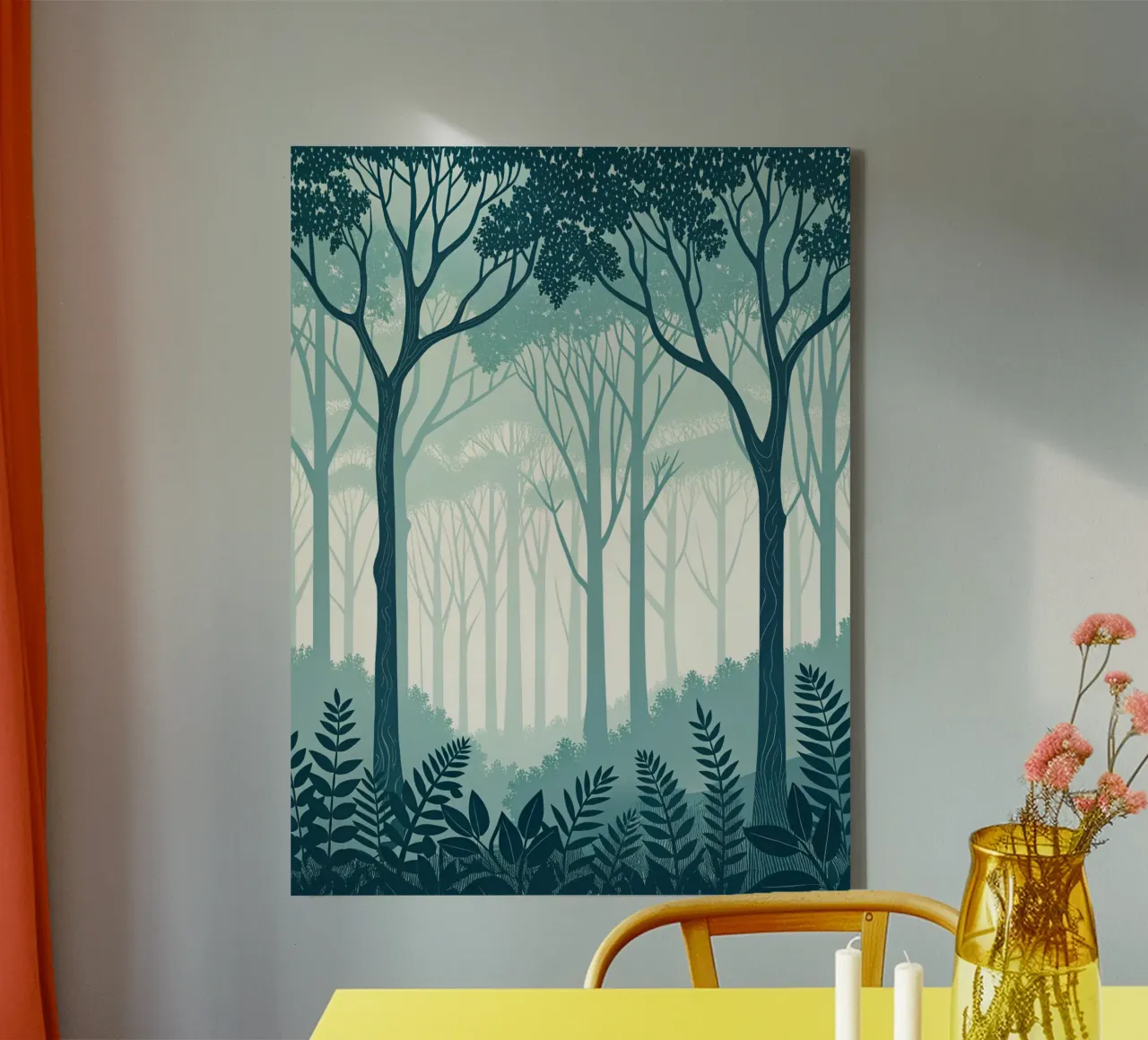 Sereno bosco di alzavole: Una tranquilla pittura digitale tela con Cornice a cassetta da Artistic-shop