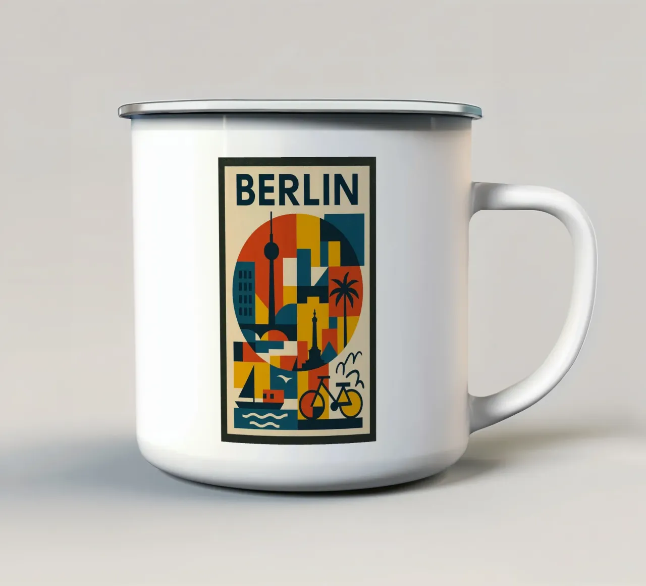 Manifesto di Berlino - Poster rétro géométrique tazza in smalto da JETLAG | affiches voyage