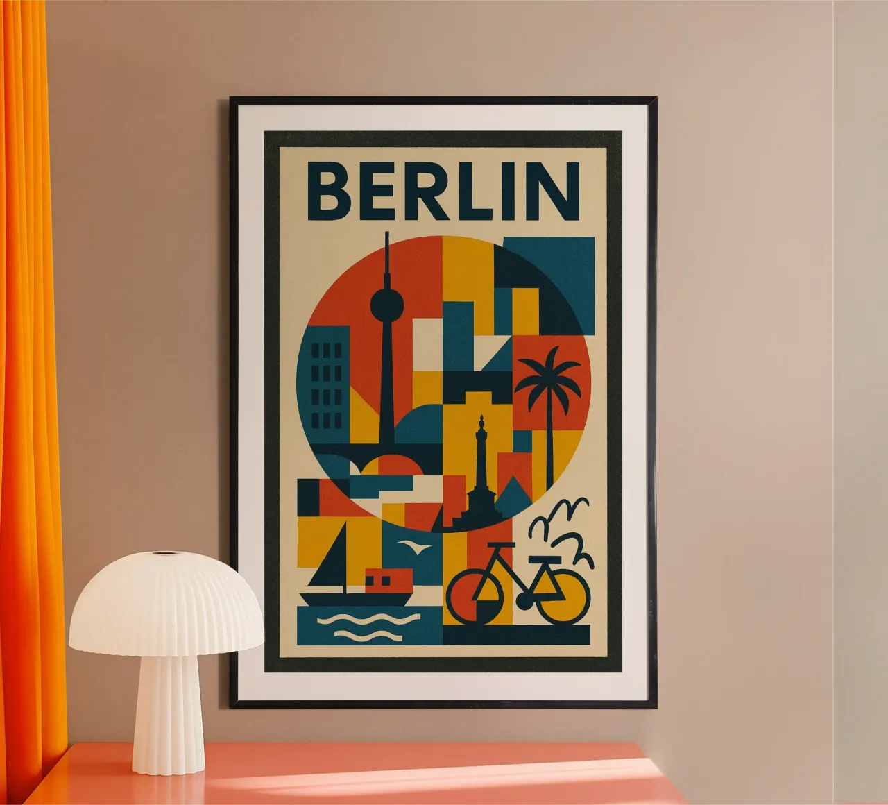Manifesto di Berlino - Poster rétro géométrique poster da JETLAG | affiches voyage