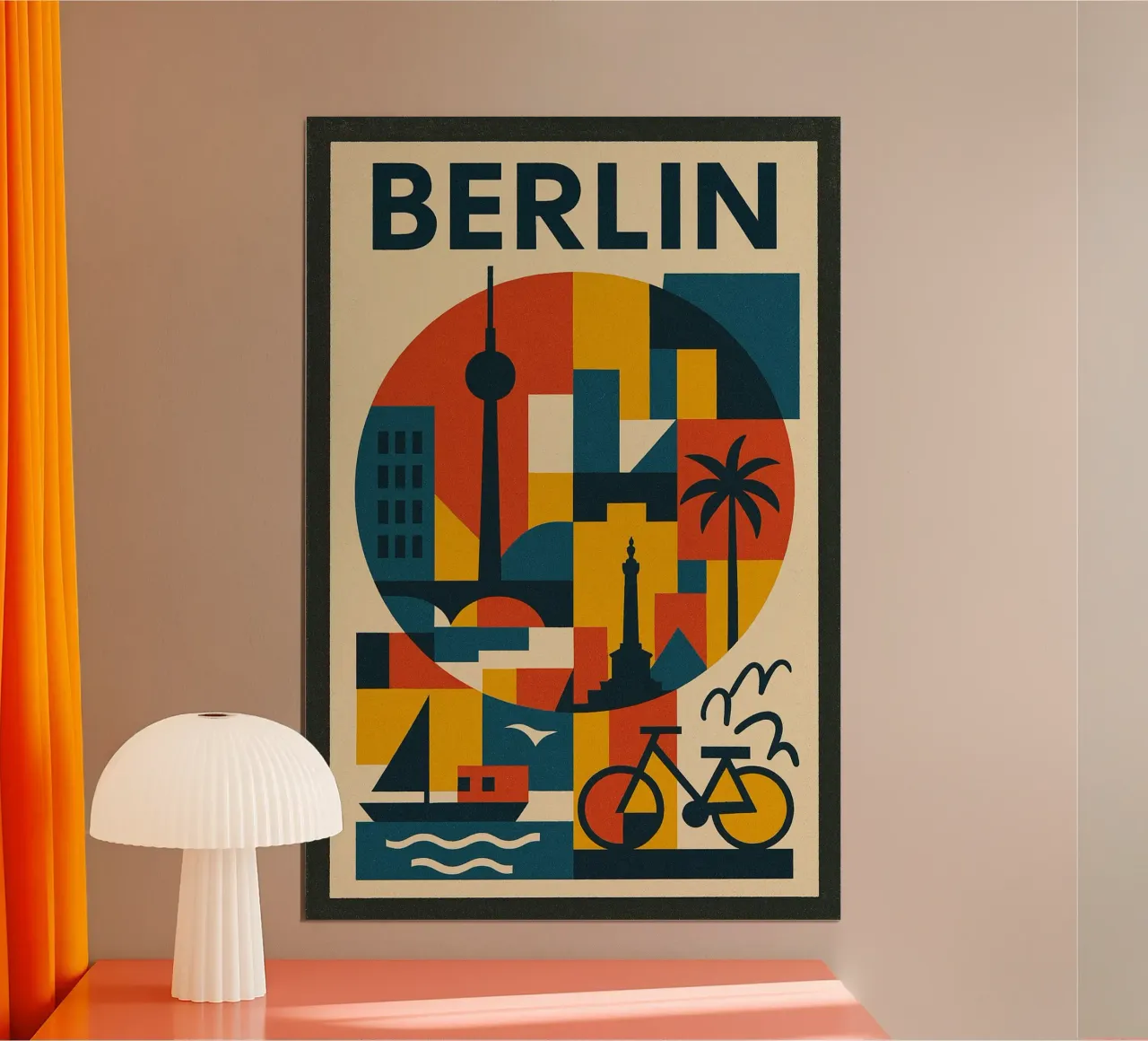 Manifesto di Berlino - Poster rétro géométrique poster da JETLAG | affiches voyage