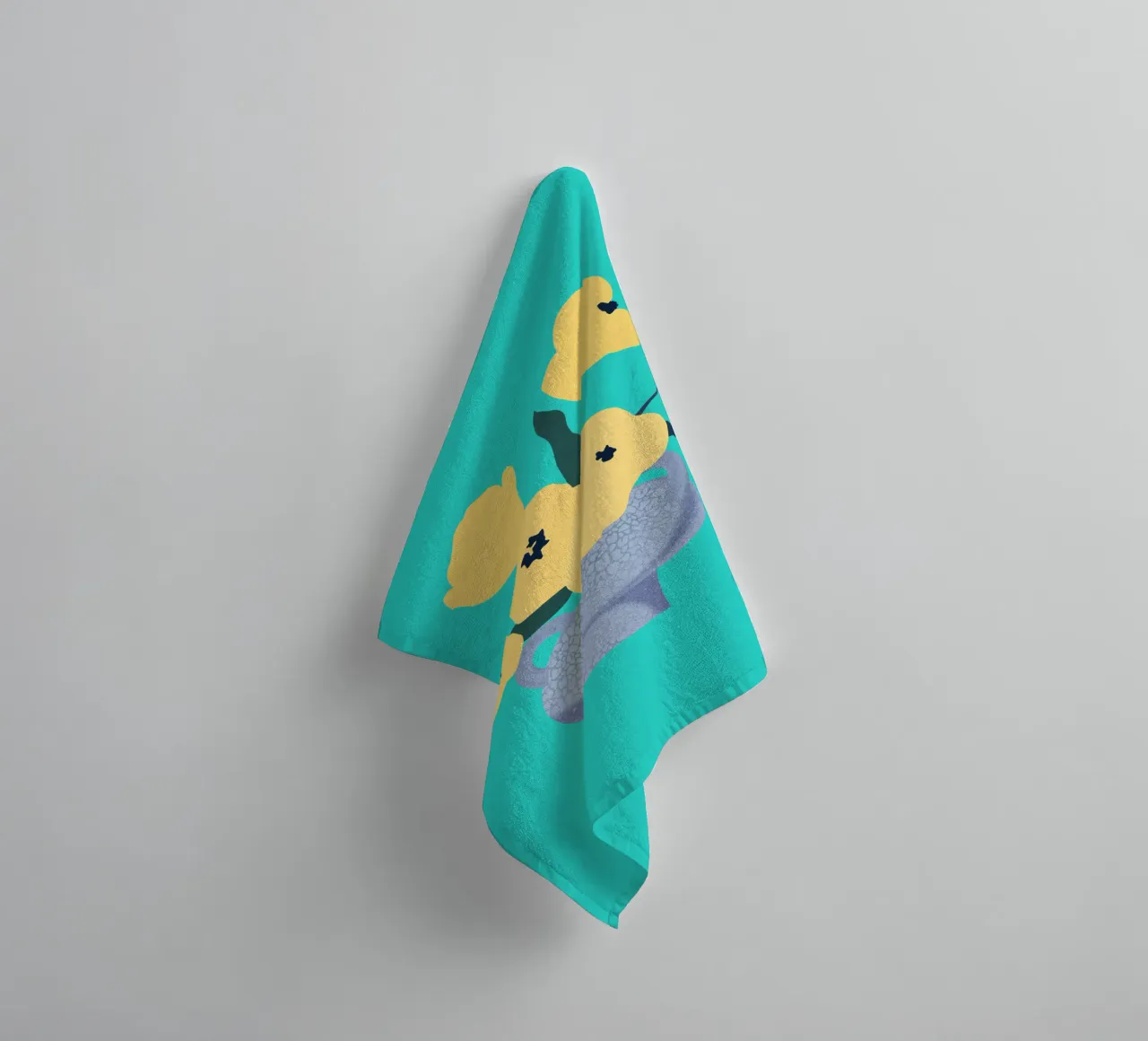 Yellow Flower Vase Still Life towel by Asha Designs