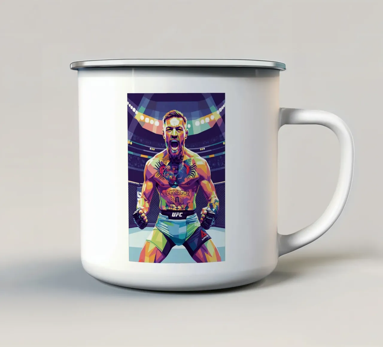 Conor McGregor in fiamme tazza in smalto da Hantamrata