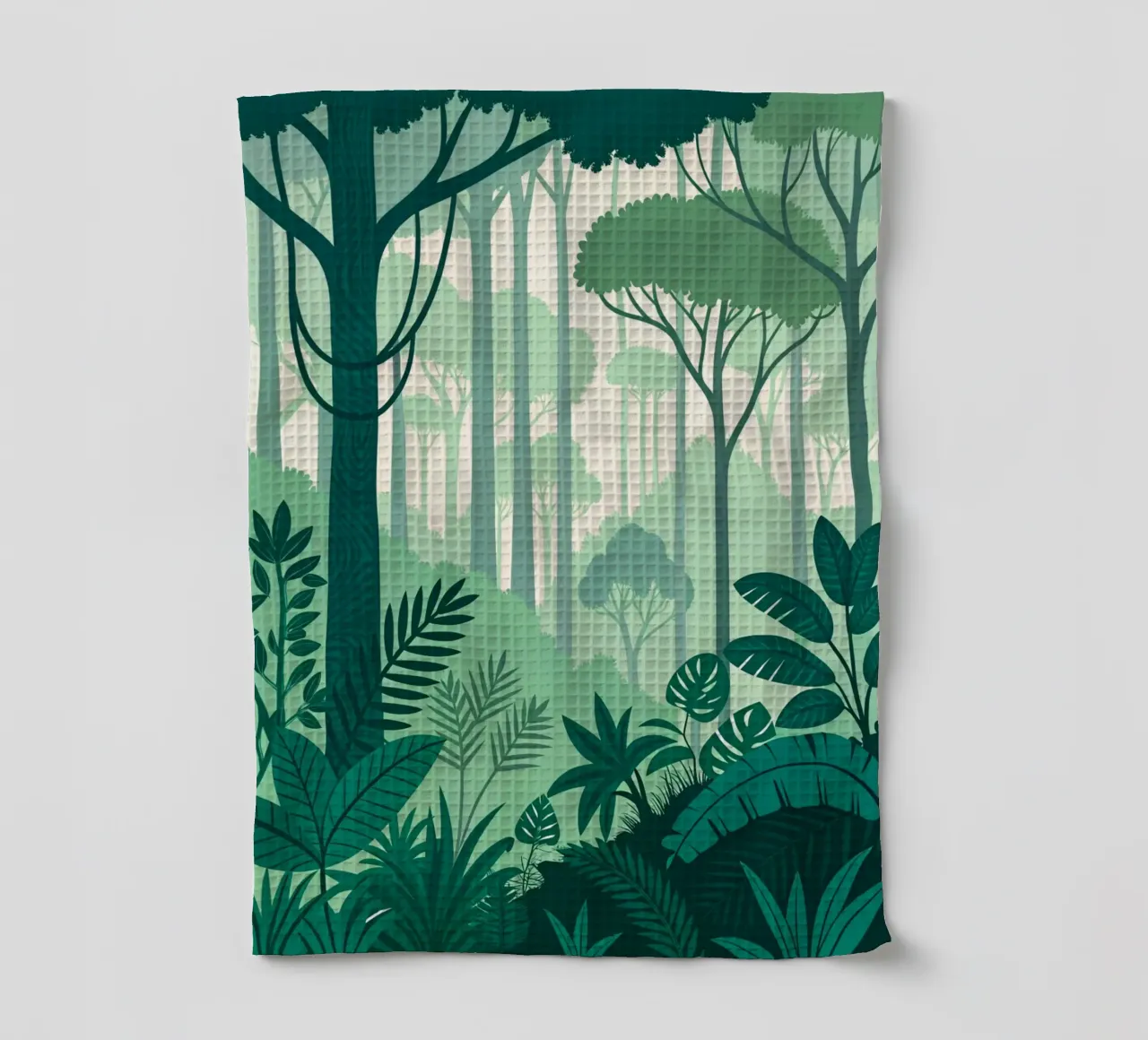 Jungle Serenity : Une forêt tropicale luxuriante avec des couches de vert torchon de Artistic-shop