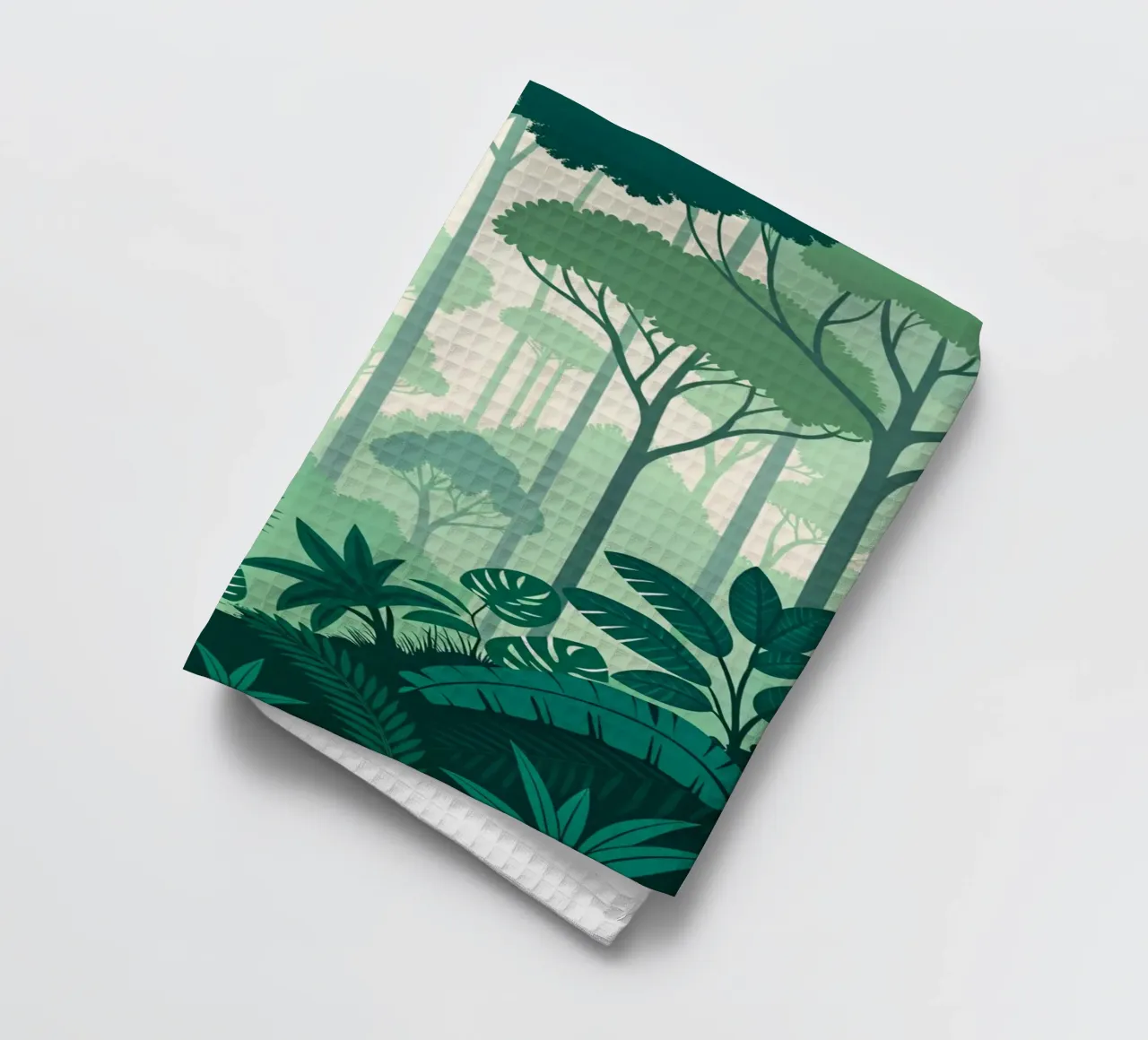 Jungle Serenity : Une forêt tropicale luxuriante avec des couches de vert torchon de Artistic-shop