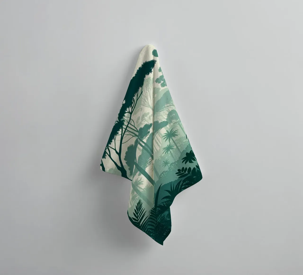 Mystical Jungle: A Serene, Verdant Forest Layers in a Dreamy towel by Artistic-shop
