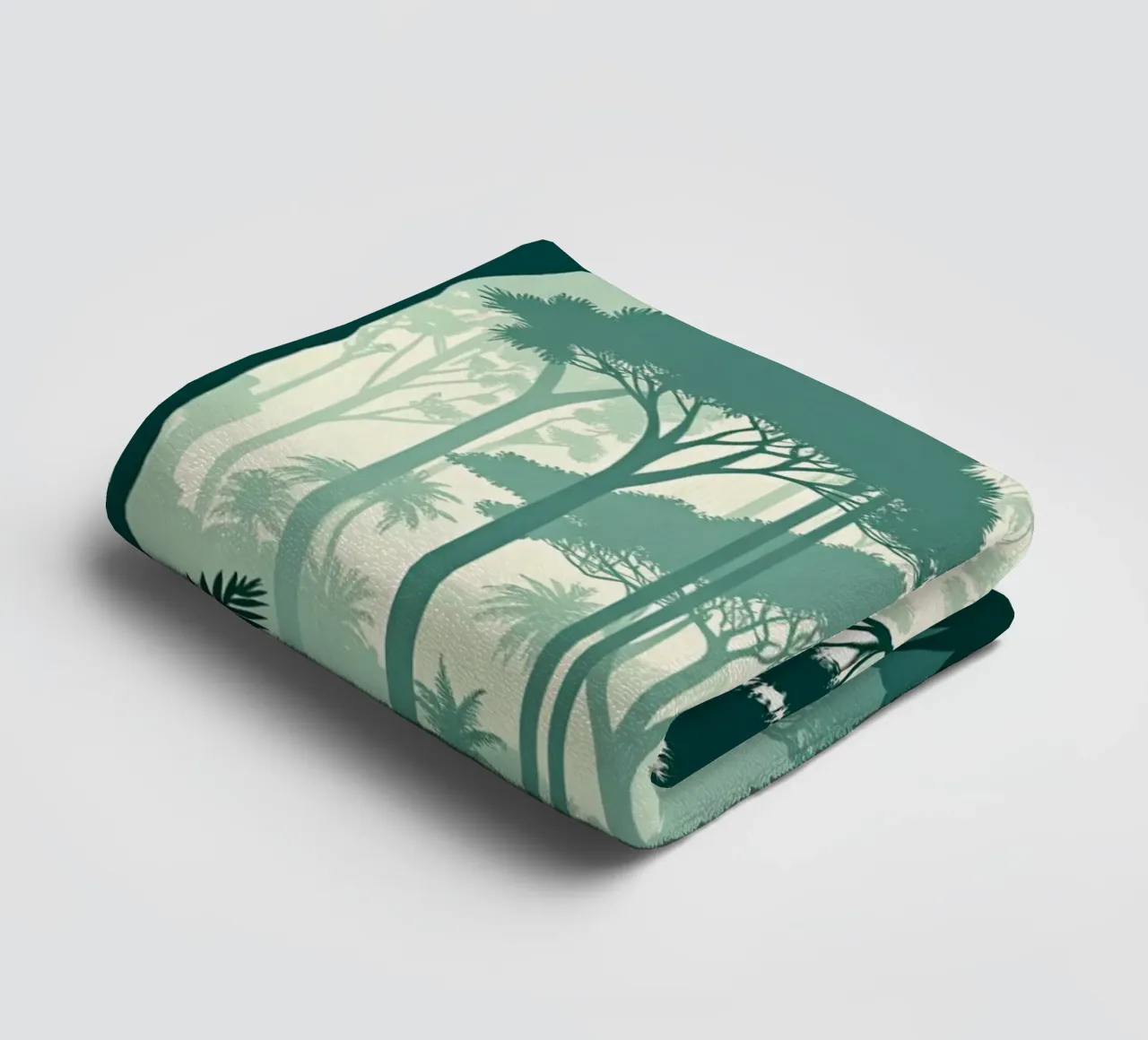 Mystical Jungle: A Serene, Verdant Forest Layers in a Dreamy towel by Artistic-shop