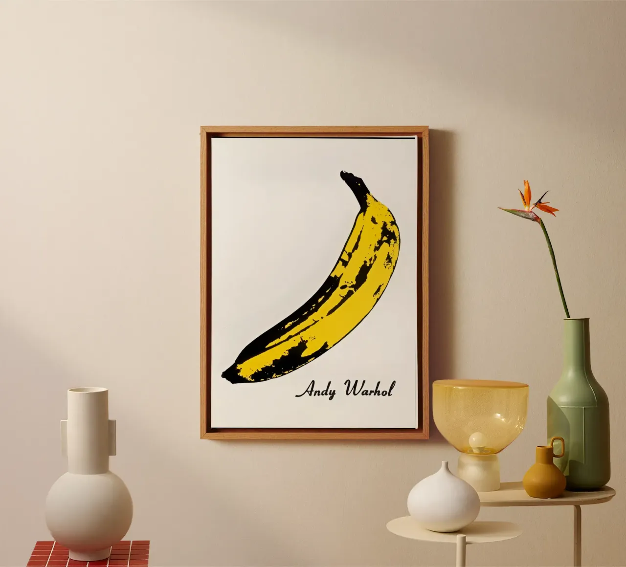 Geel Banaan Klassiek T-Shirt canvas met Baklijst van jamsa_ve