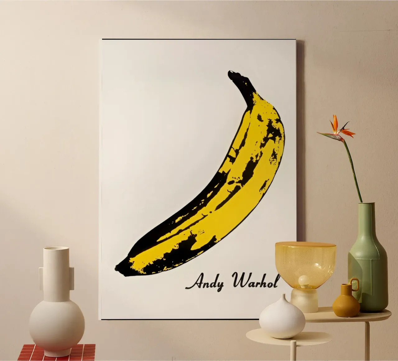 Geel Banaan Klassiek T-Shirt canvas met Baklijst van jamsa_ve