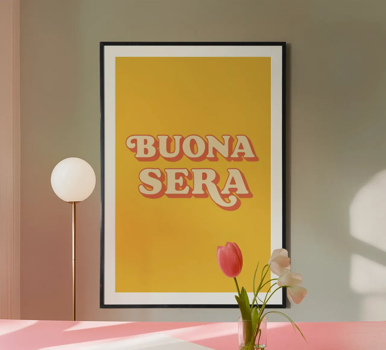 Buonasera – Italien Poster mit Retro Typo Charme poster da Grande Bellezza