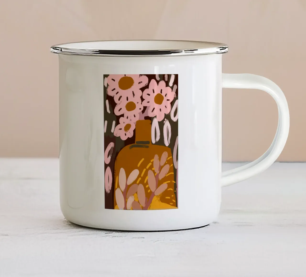 Pastel Flower Impression No 6 tazza in smalto da treechild