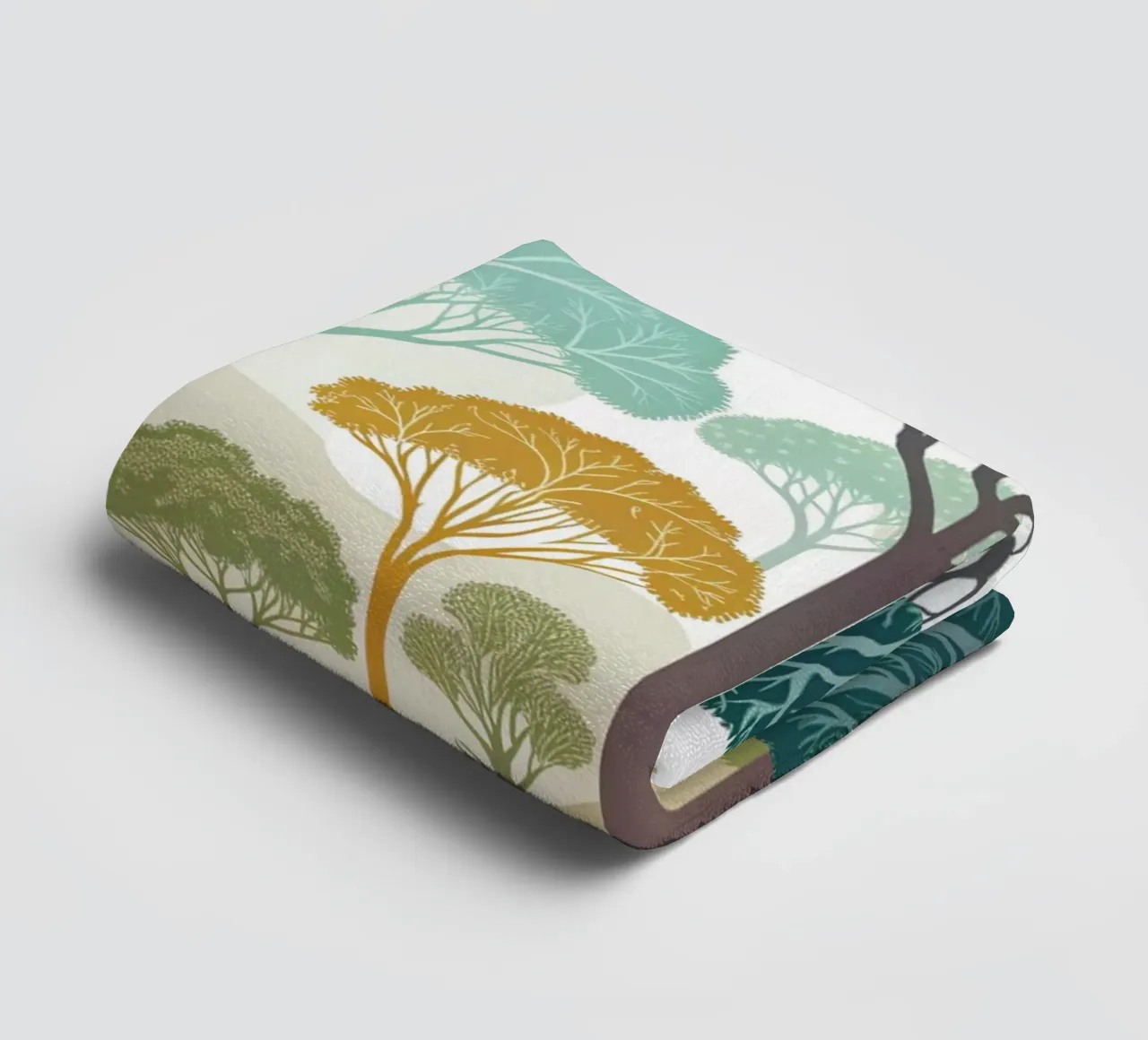 Enchanted Forest: A Serene Tapestry of Stylized Trees towel by Artistic-shop