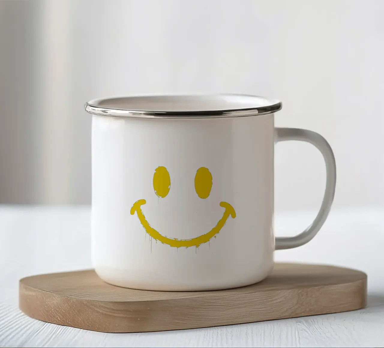 Emoji_StilB_gelb4 tazza in smalto da AI-Portraits by LK