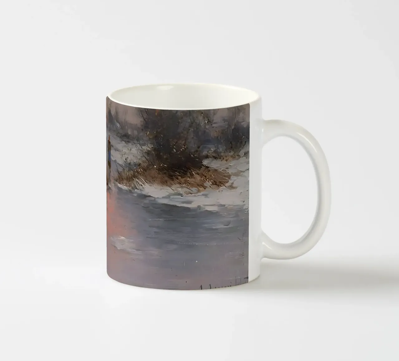 Idillio invernale sulla riva del fiume tazza in ceramica da Studio Vibe