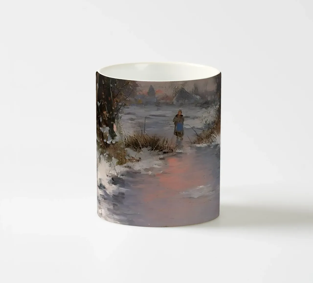 Idillio invernale sulla riva del fiume tazza in ceramica da Studio Vibe