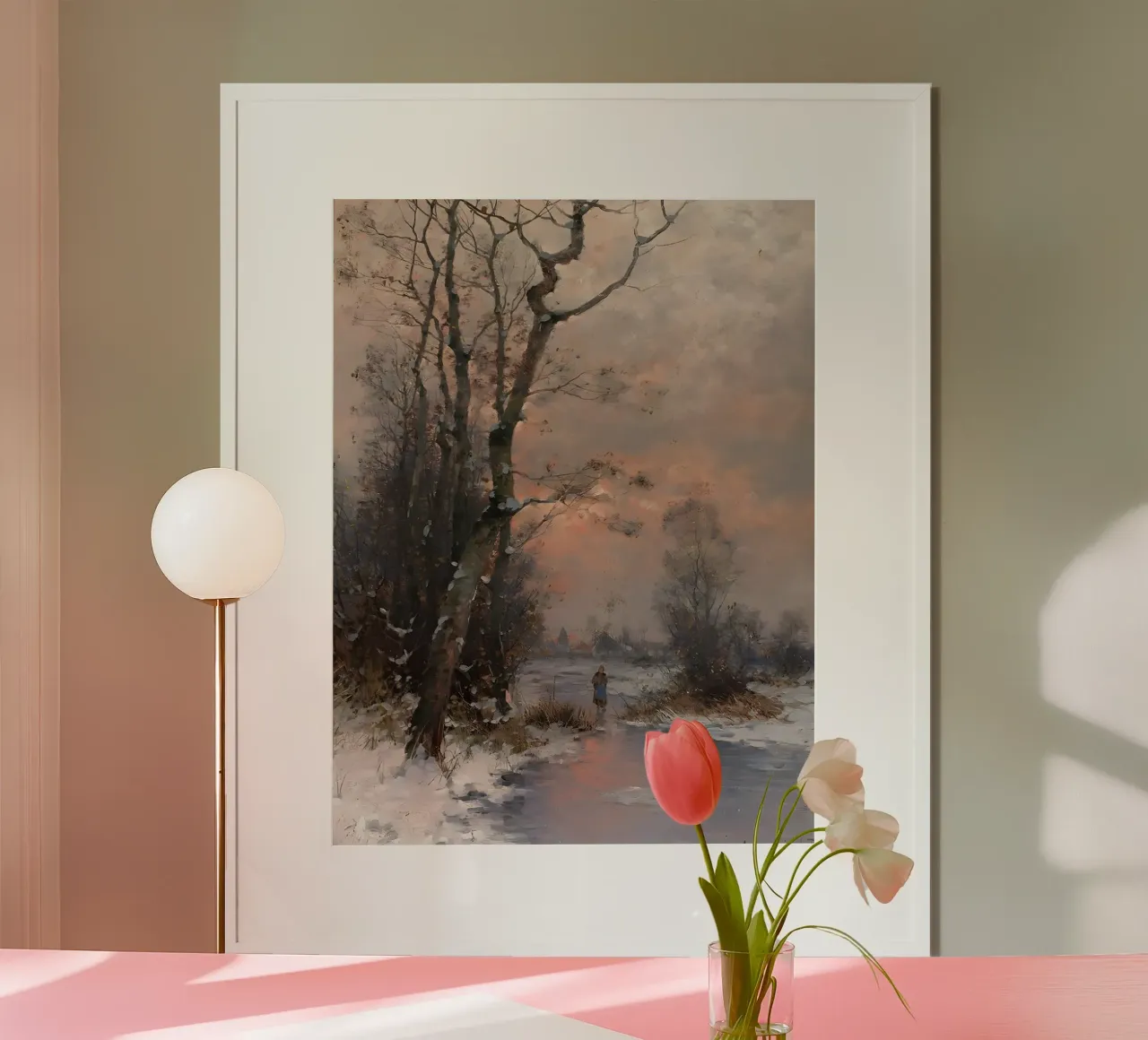 Idillio invernale sulla riva del fiume poster da Studio Vibe