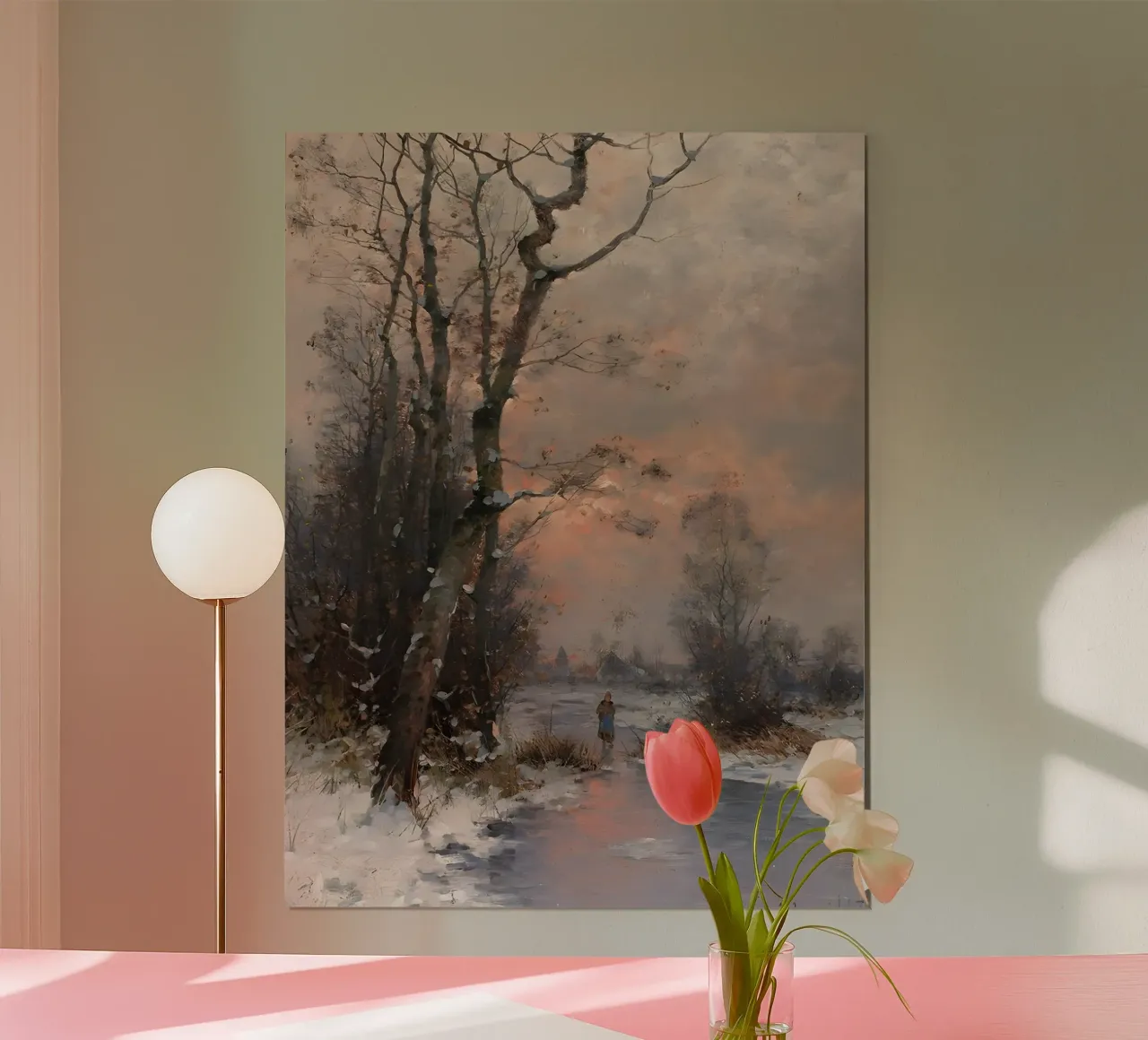 Idillio invernale sulla riva del fiume poster da Studio Vibe
