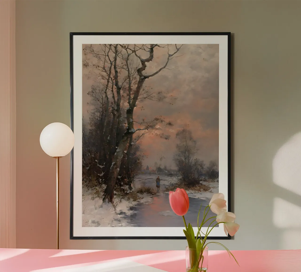 Idillio invernale sulla riva del fiume poster da Studio Vibe